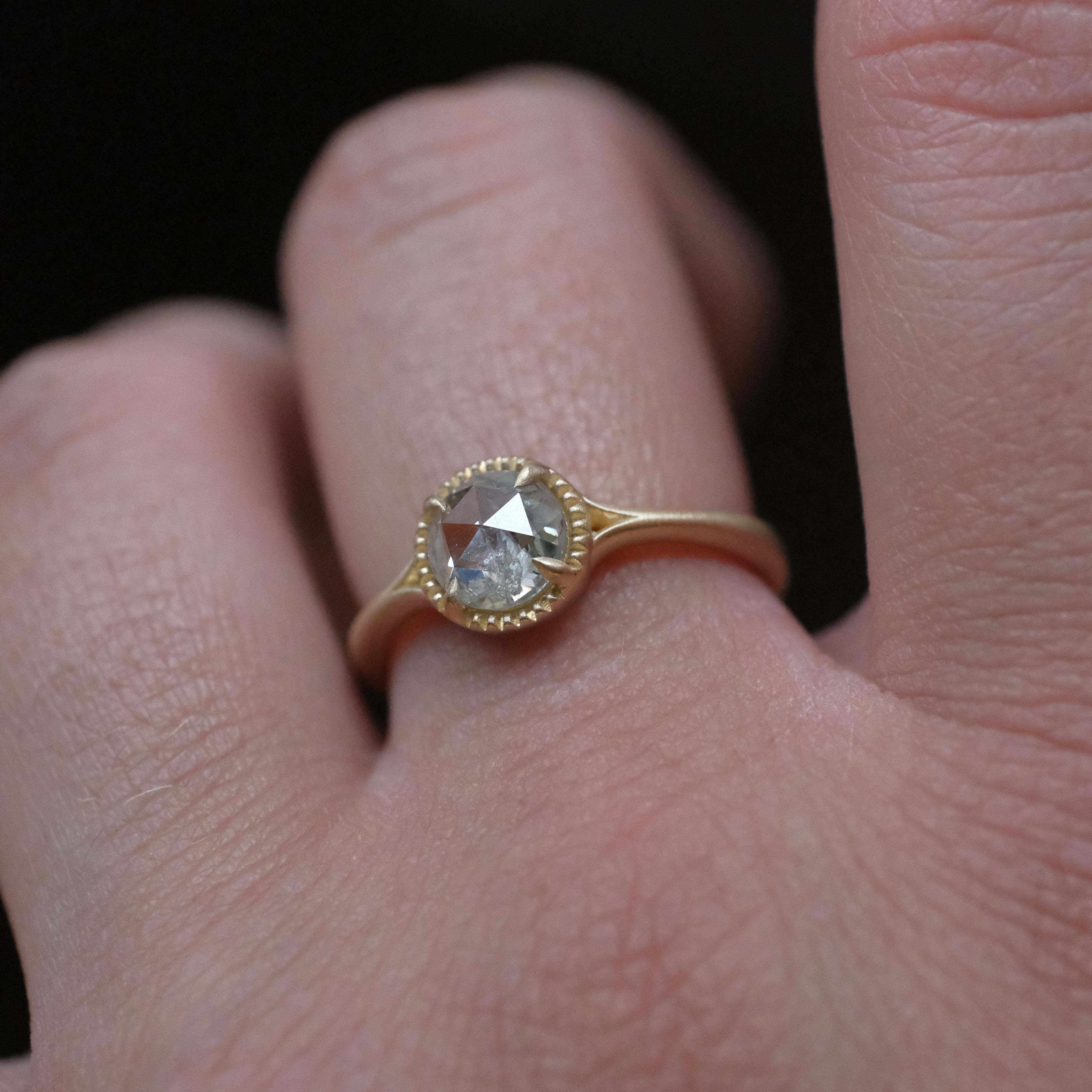 14k + Natural Diamond Olivieri Ring - One of a Kind