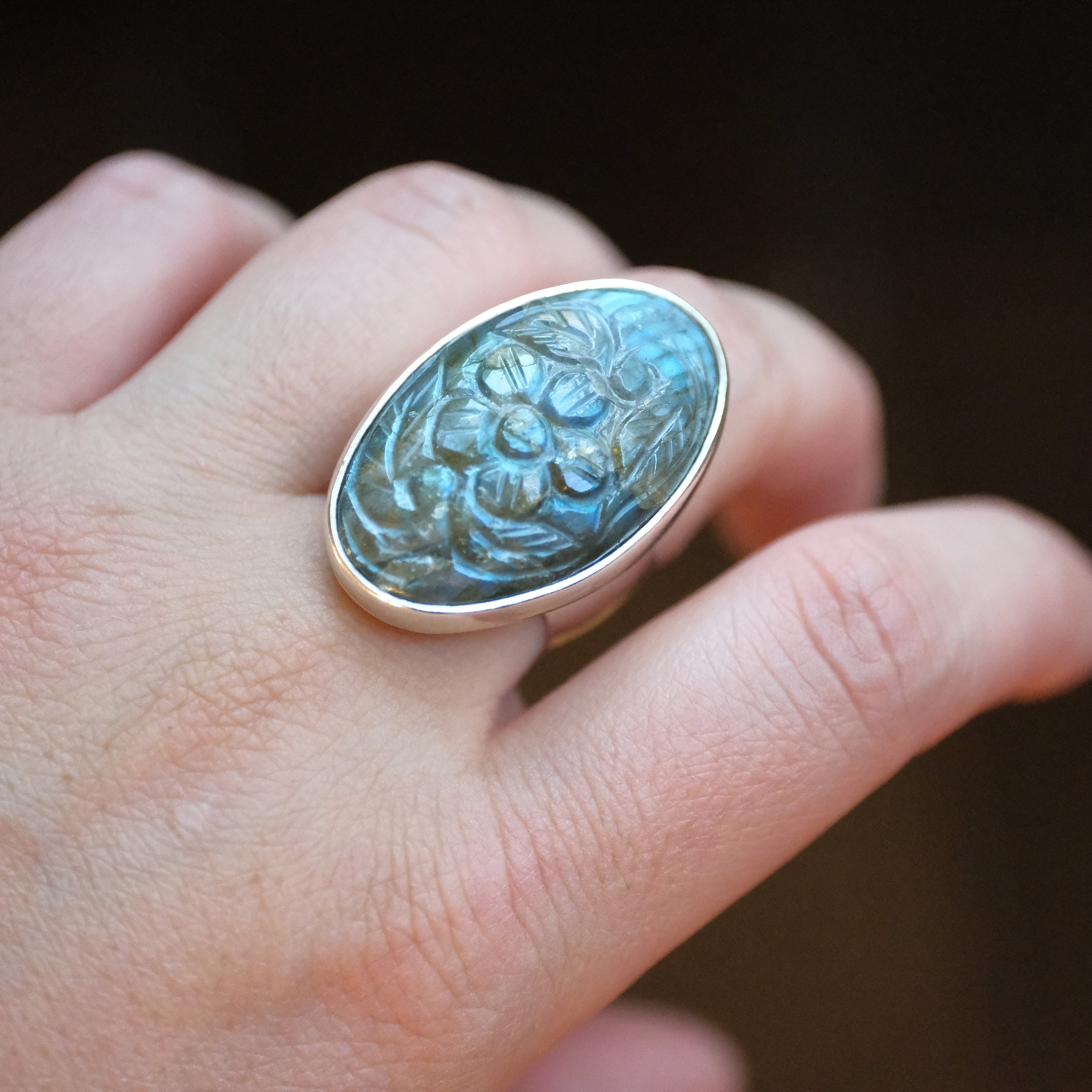 Labradorite Midnight Garden Ring (Size 7) - One of a Kind