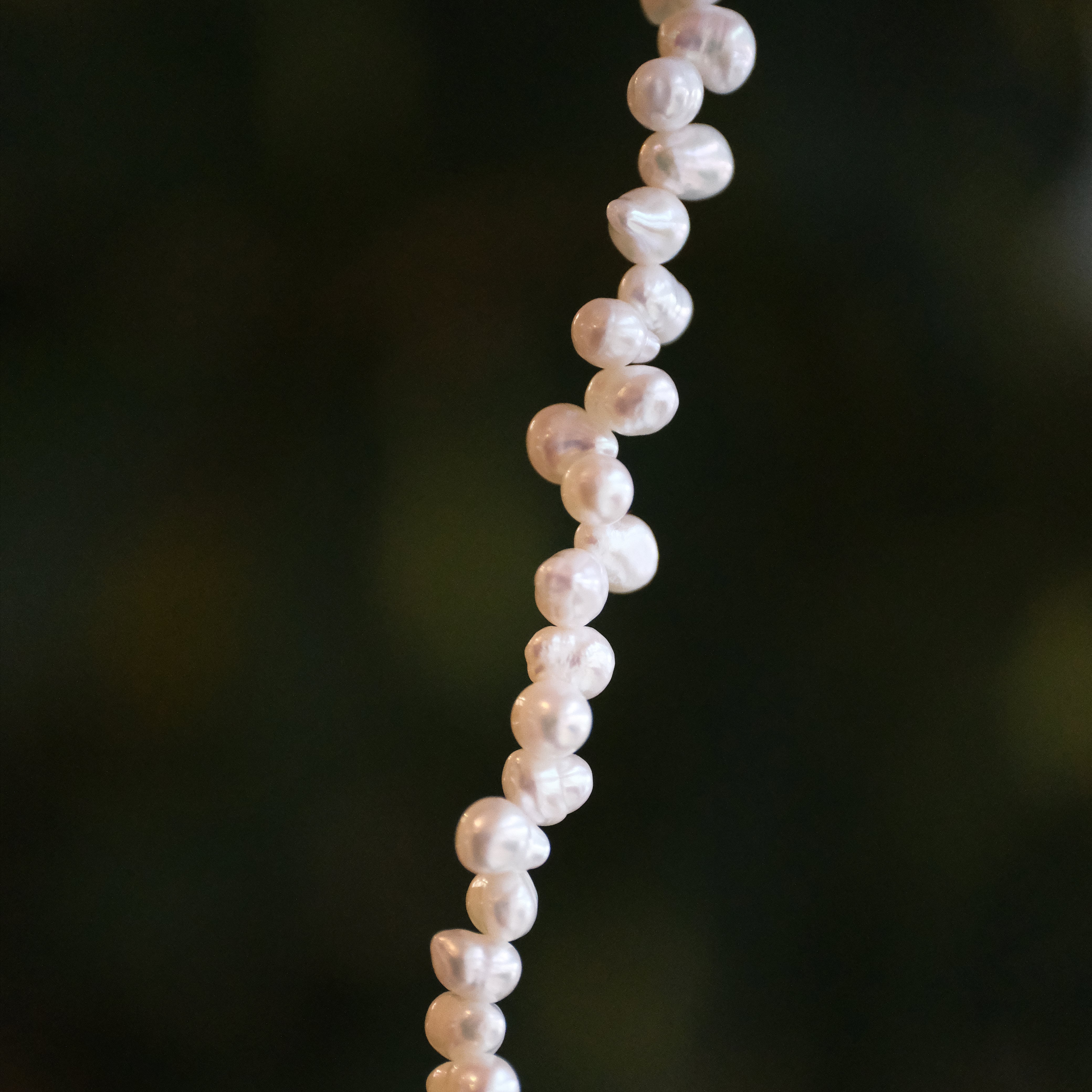 Freshwater Pearl + Sterling Caviar Necklace