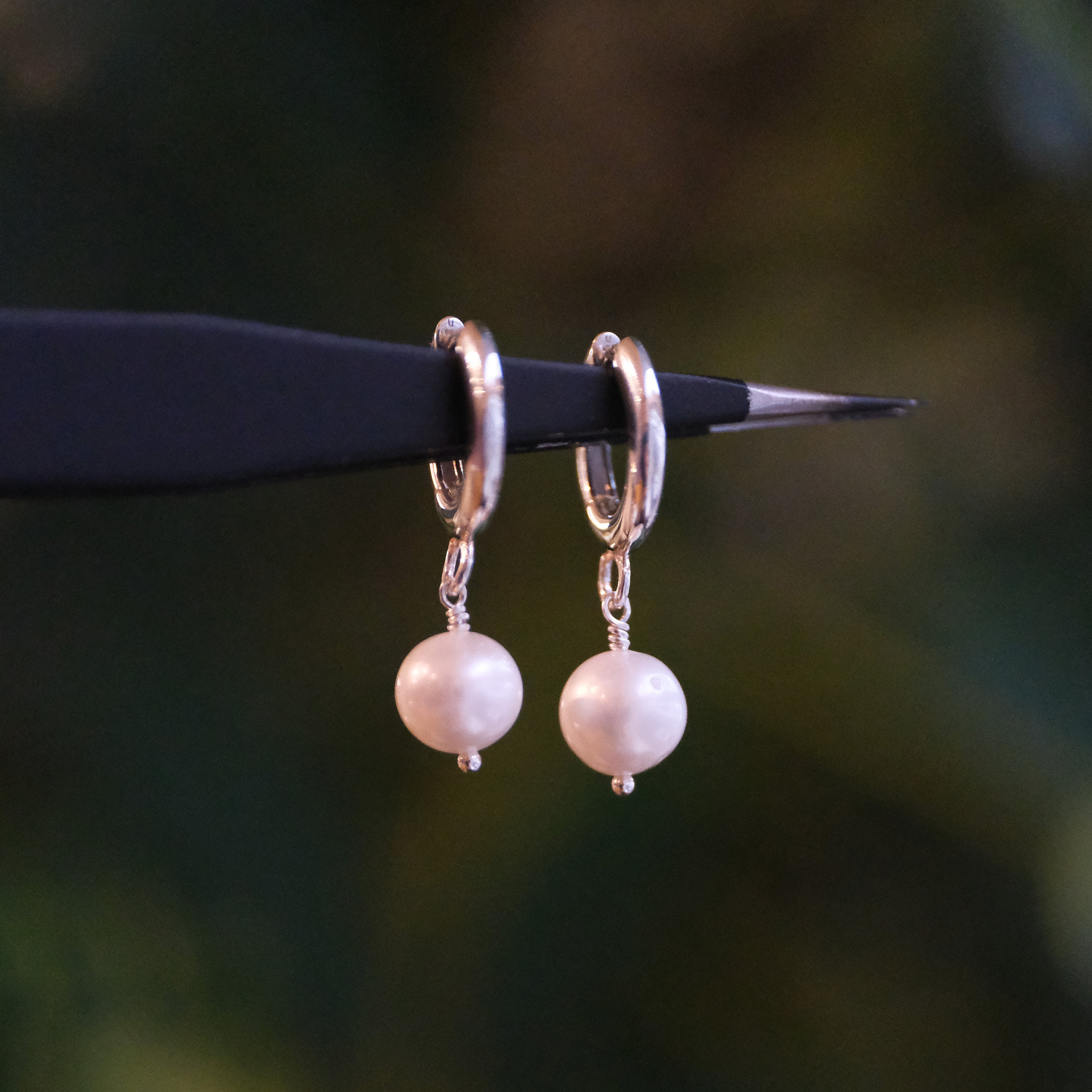 Pearl Popping Sterling Huggers