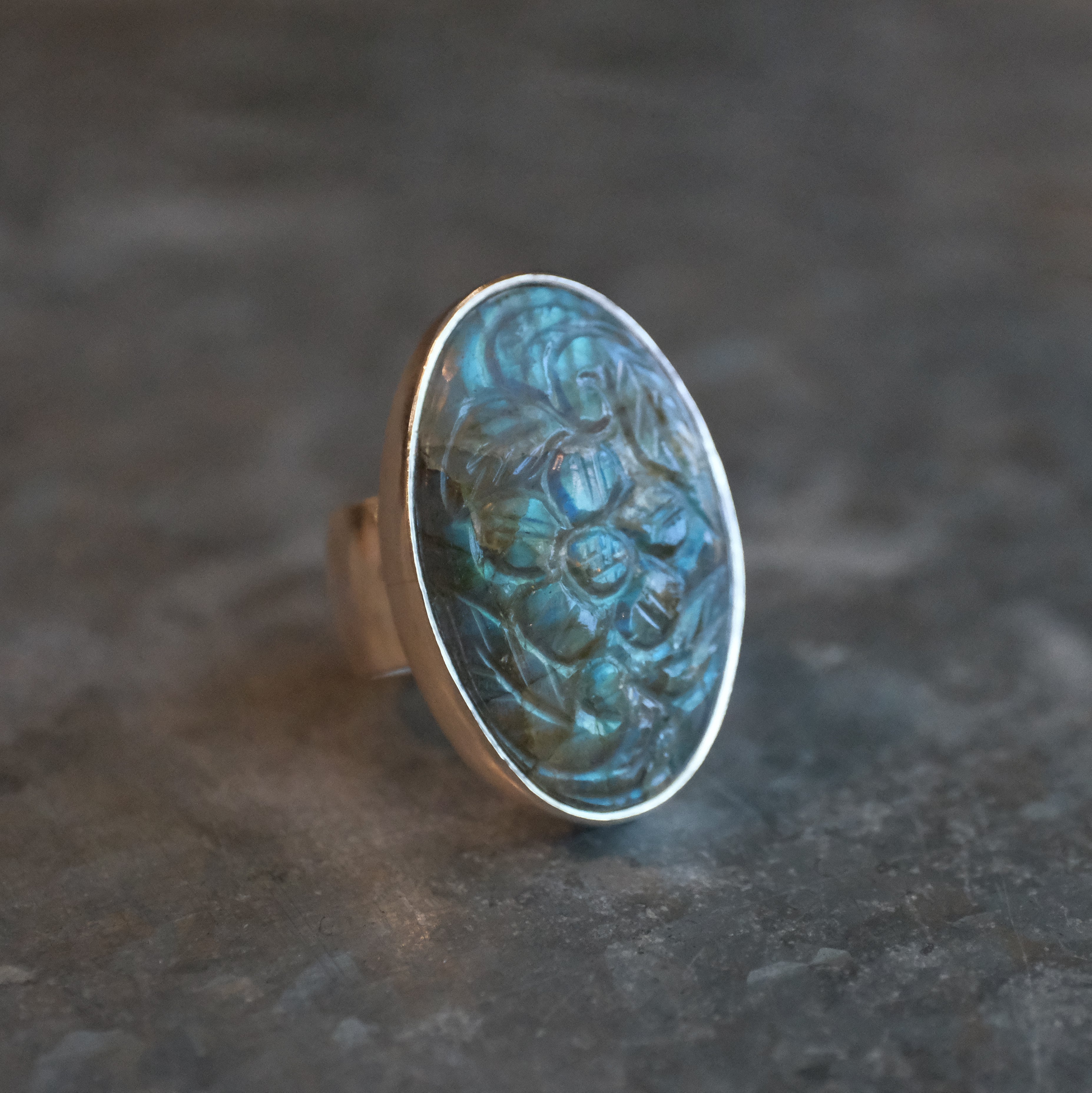 Labradorite Midnight Garden Ring (Size 7) - One of a Kind
