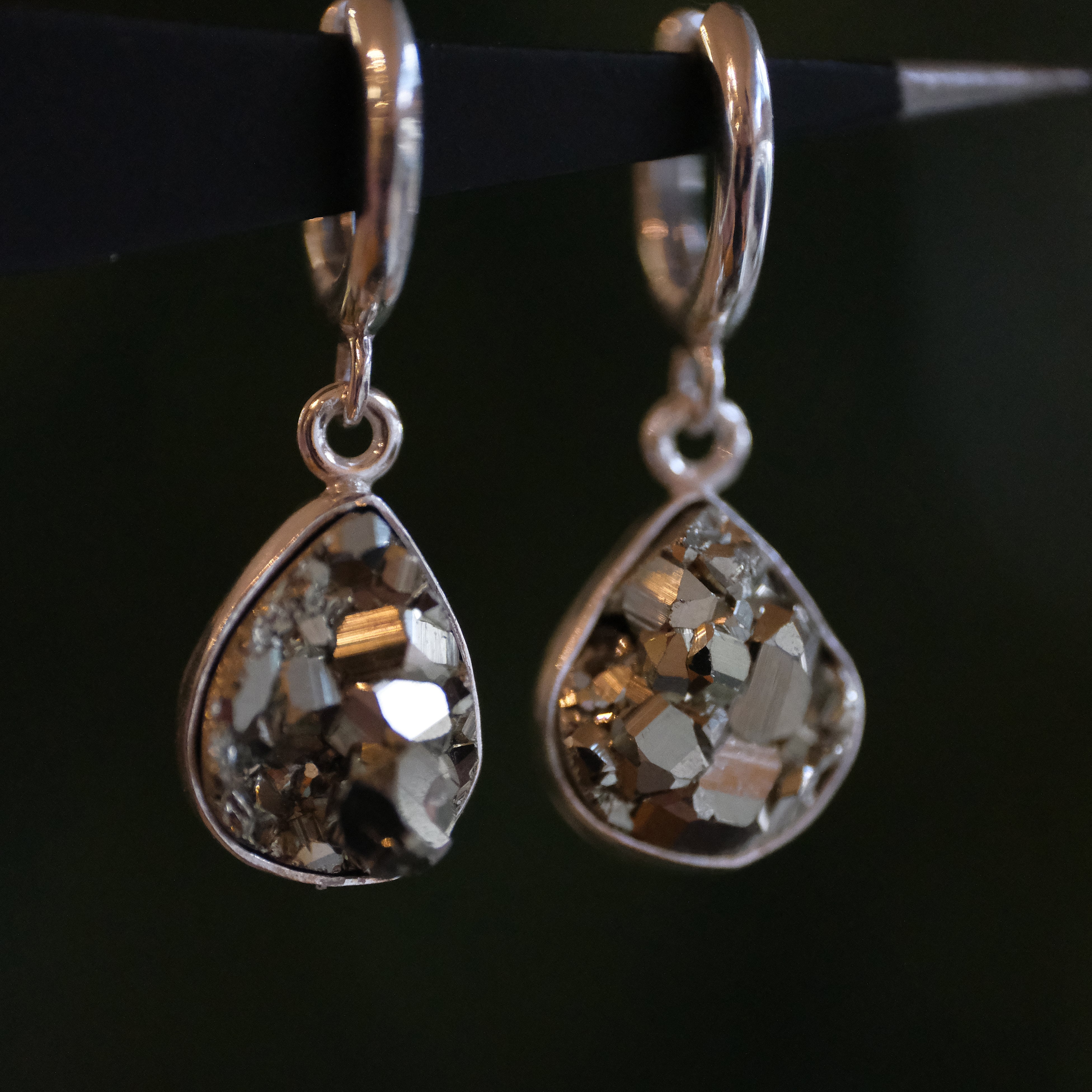 Pyrite + Sterling Gold Rush Earrings - One of a Kind