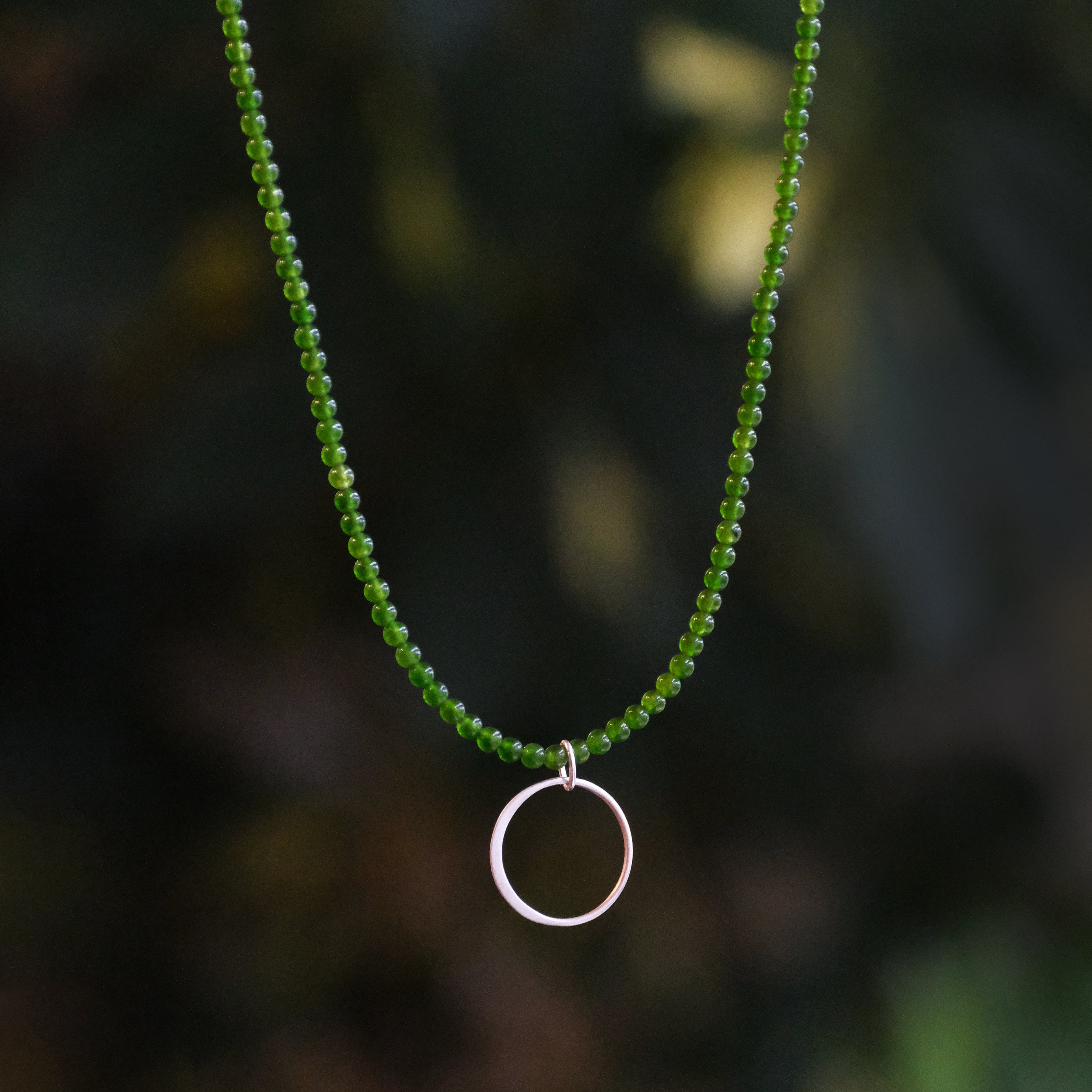 Jade + Sterling 'O' Necklace