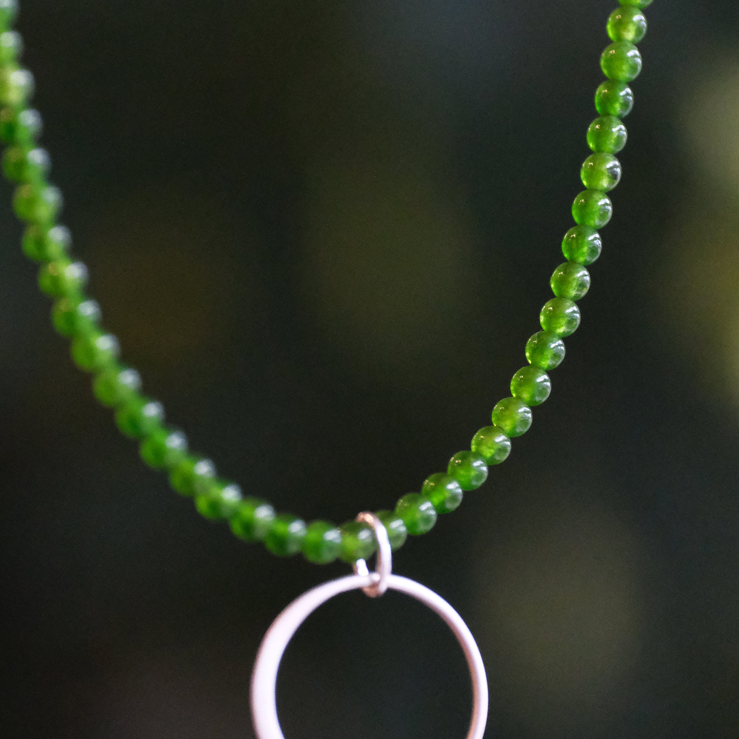 Jade + Sterling 'O' Necklace