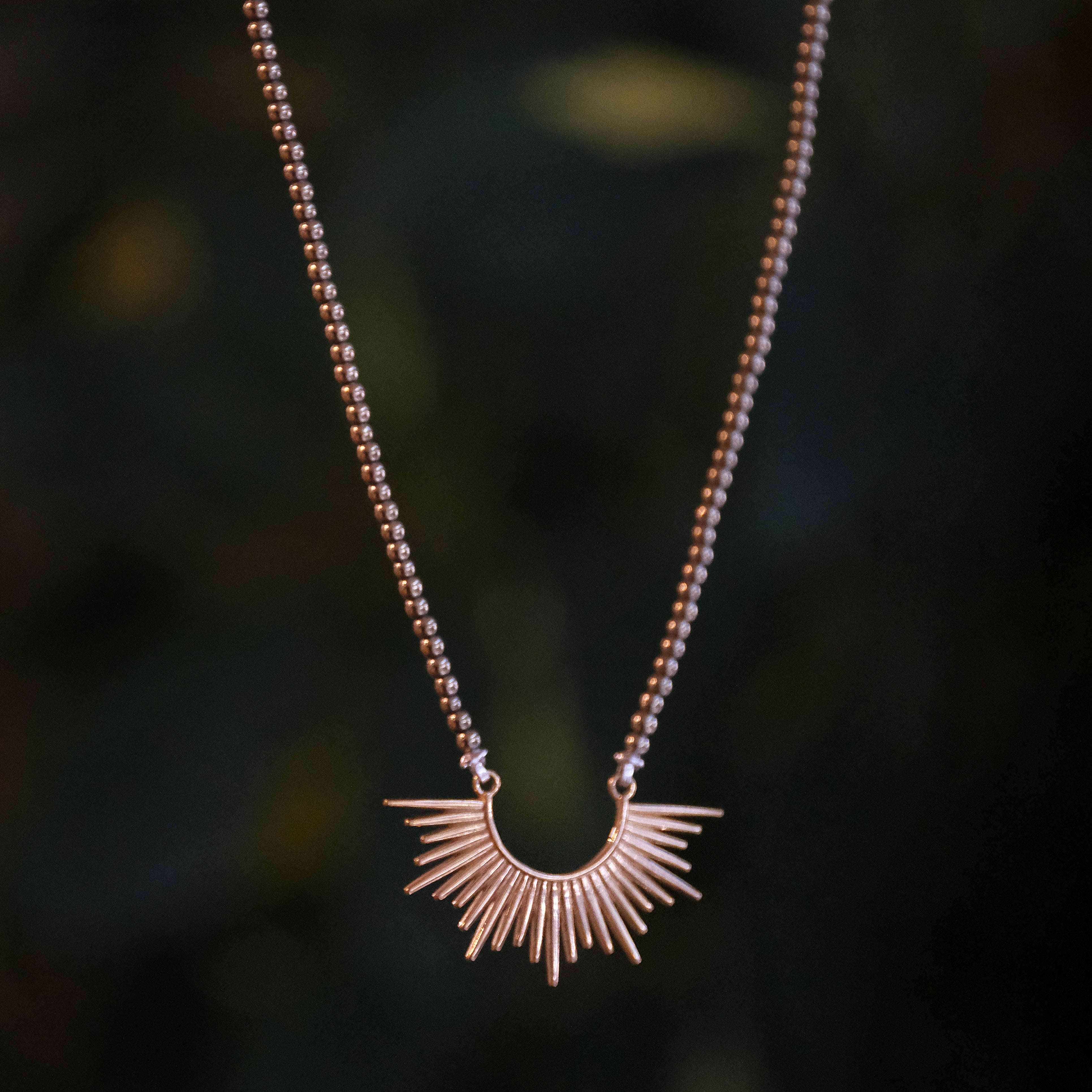Sundown Pyrite + Bronze Necklace - One of a Kind
