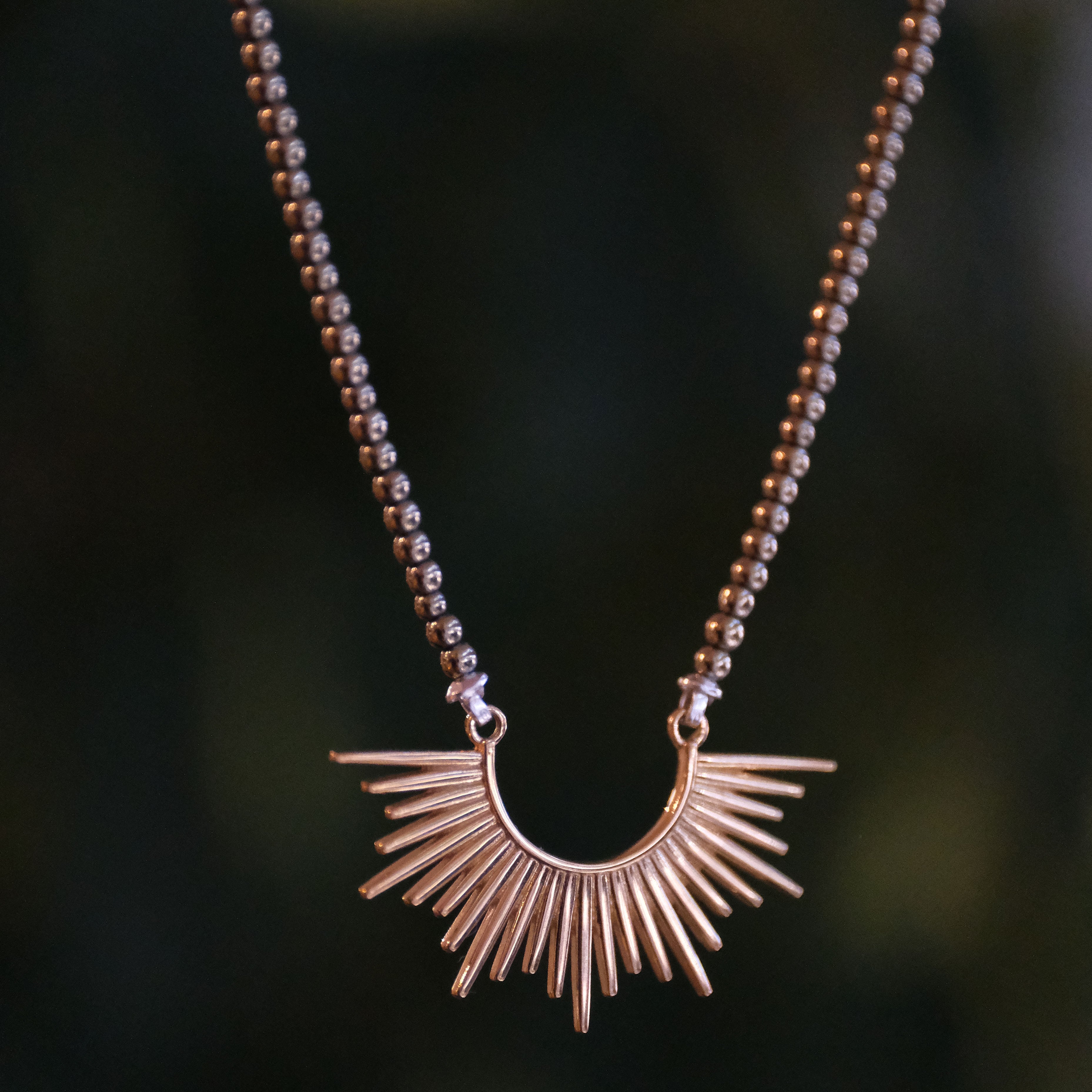 Sundown Pyrite + Bronze Necklace - One of a Kind