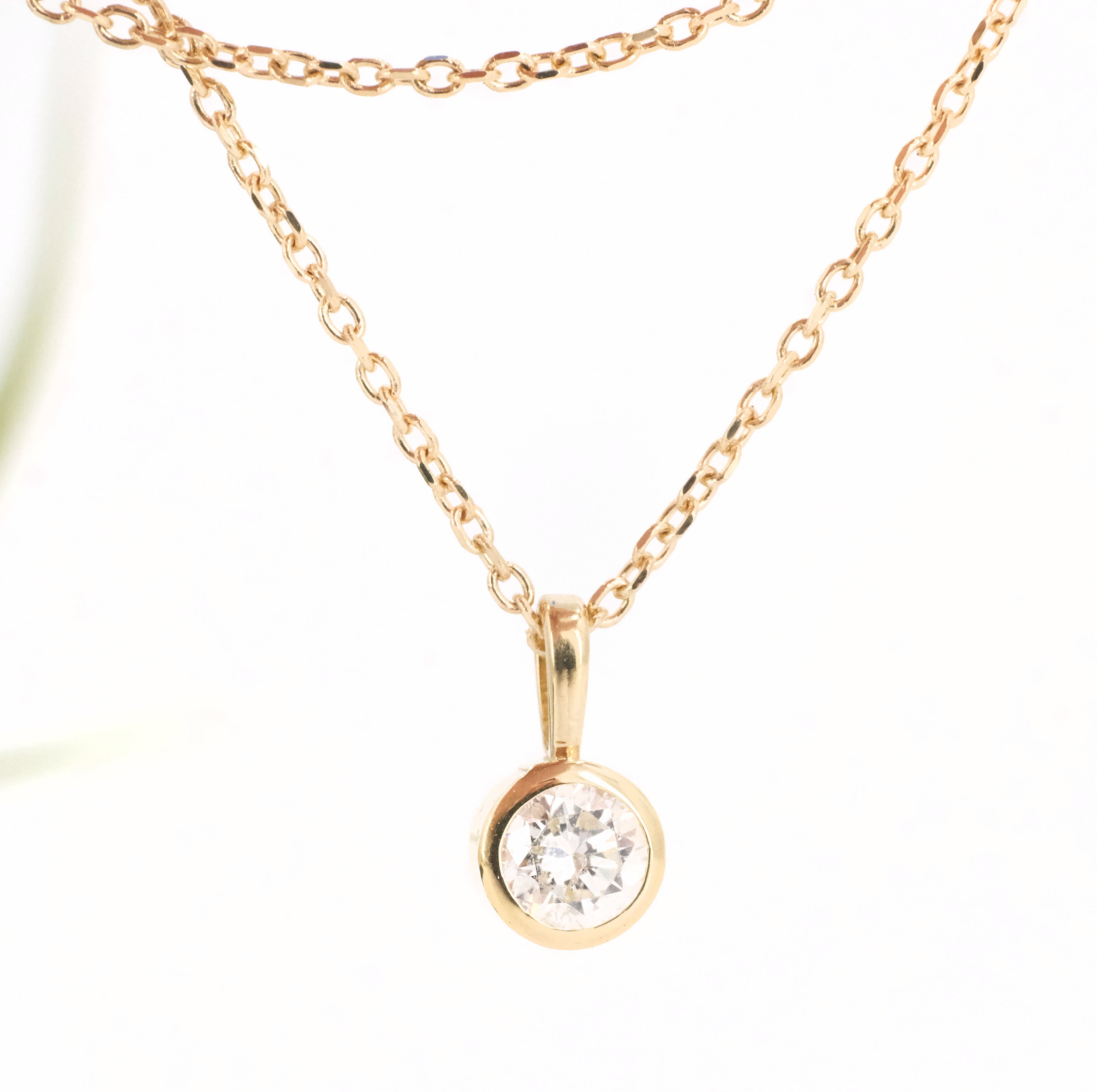14k + Diamond Atom Necklace