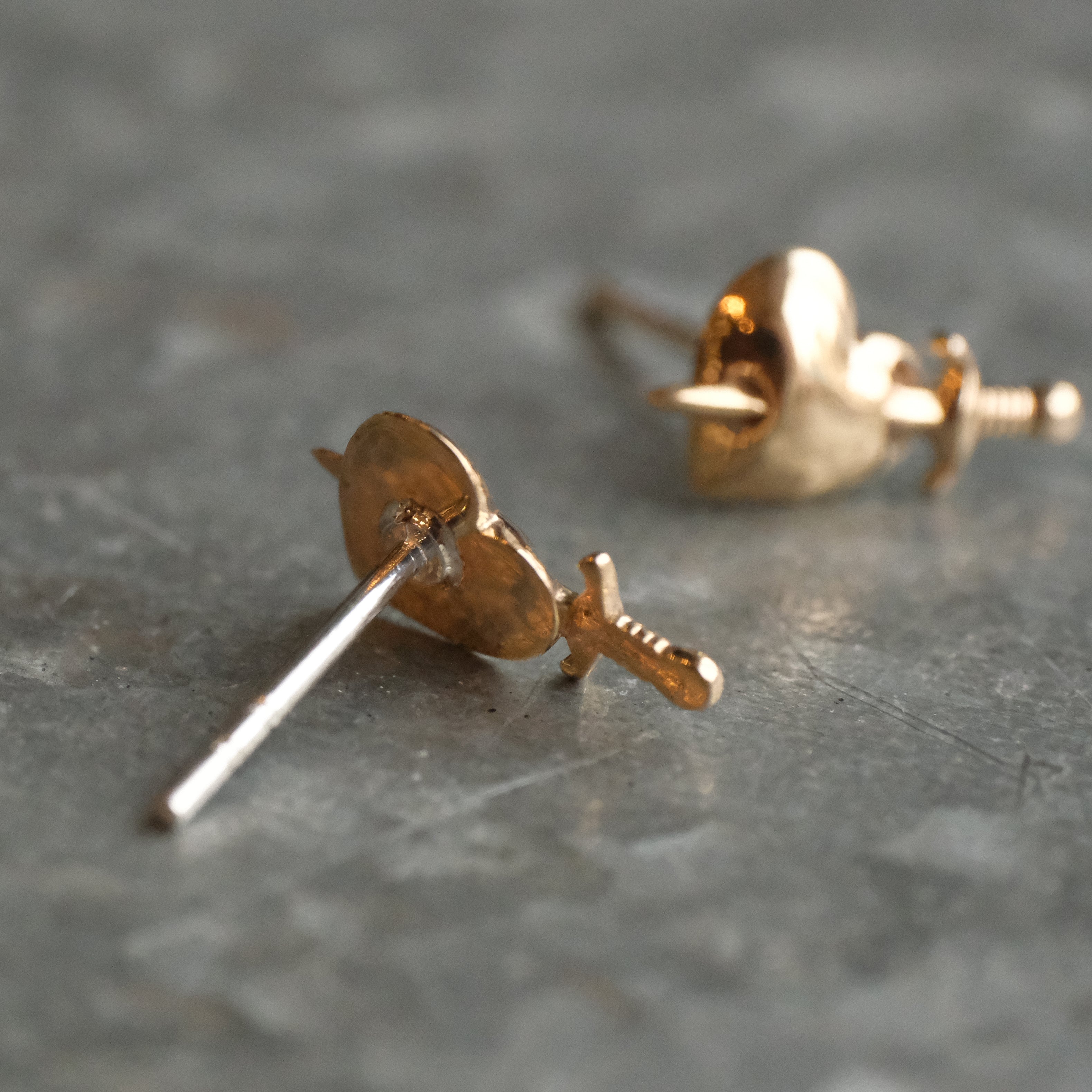 Bronze + Sterling Heartbreaker Studs