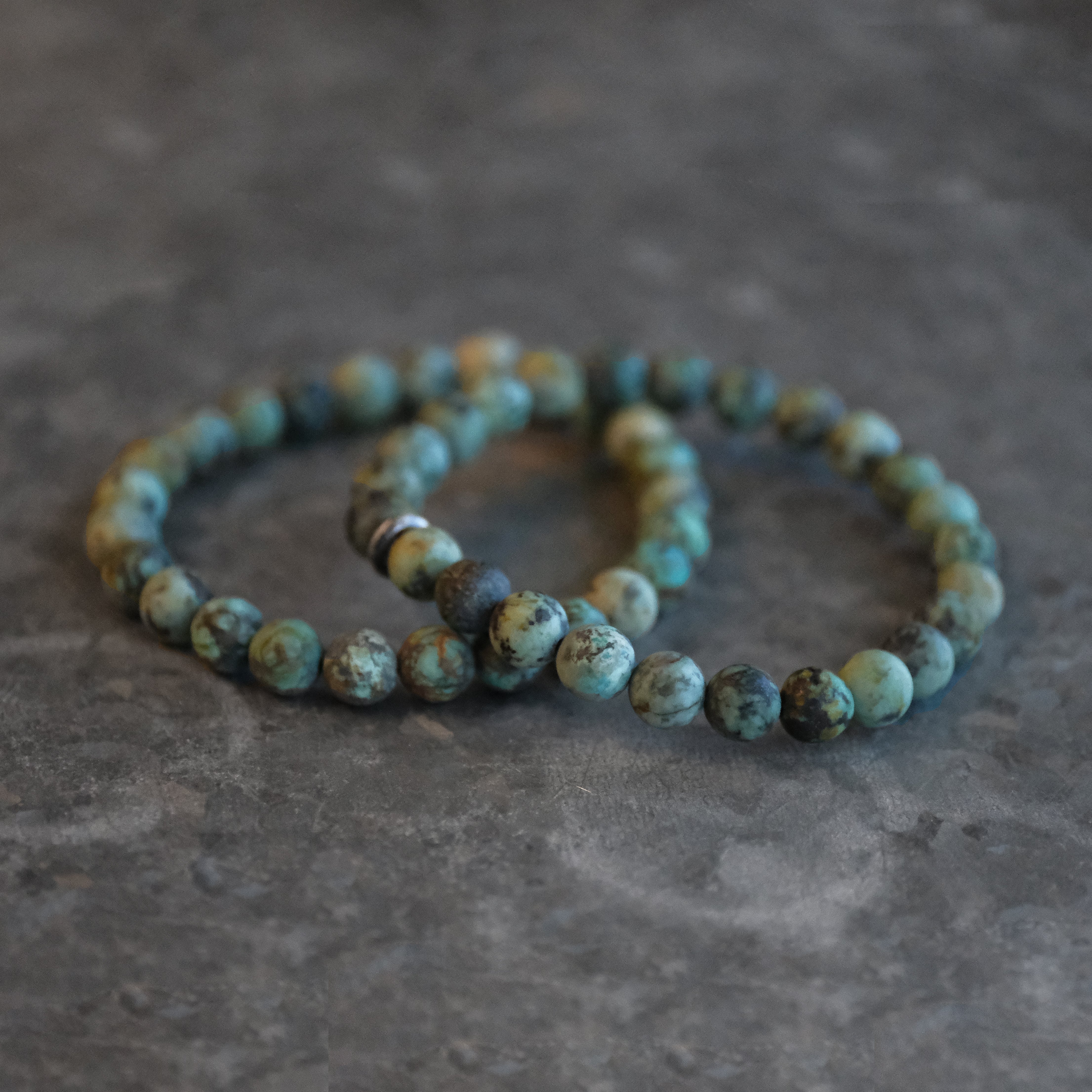 African Teal Jasper + Sterling Bracelet