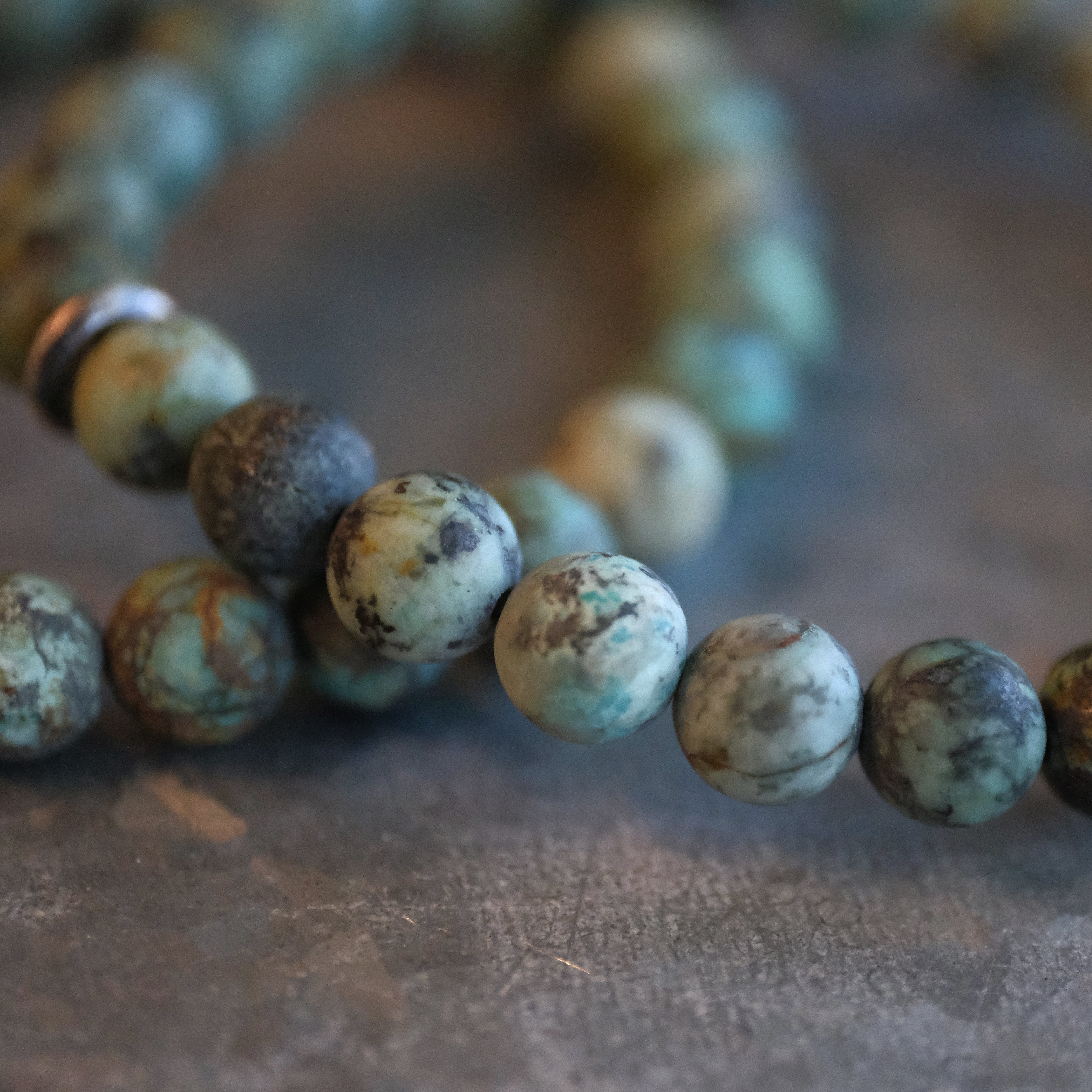 African Teal Jasper + Sterling Bracelet