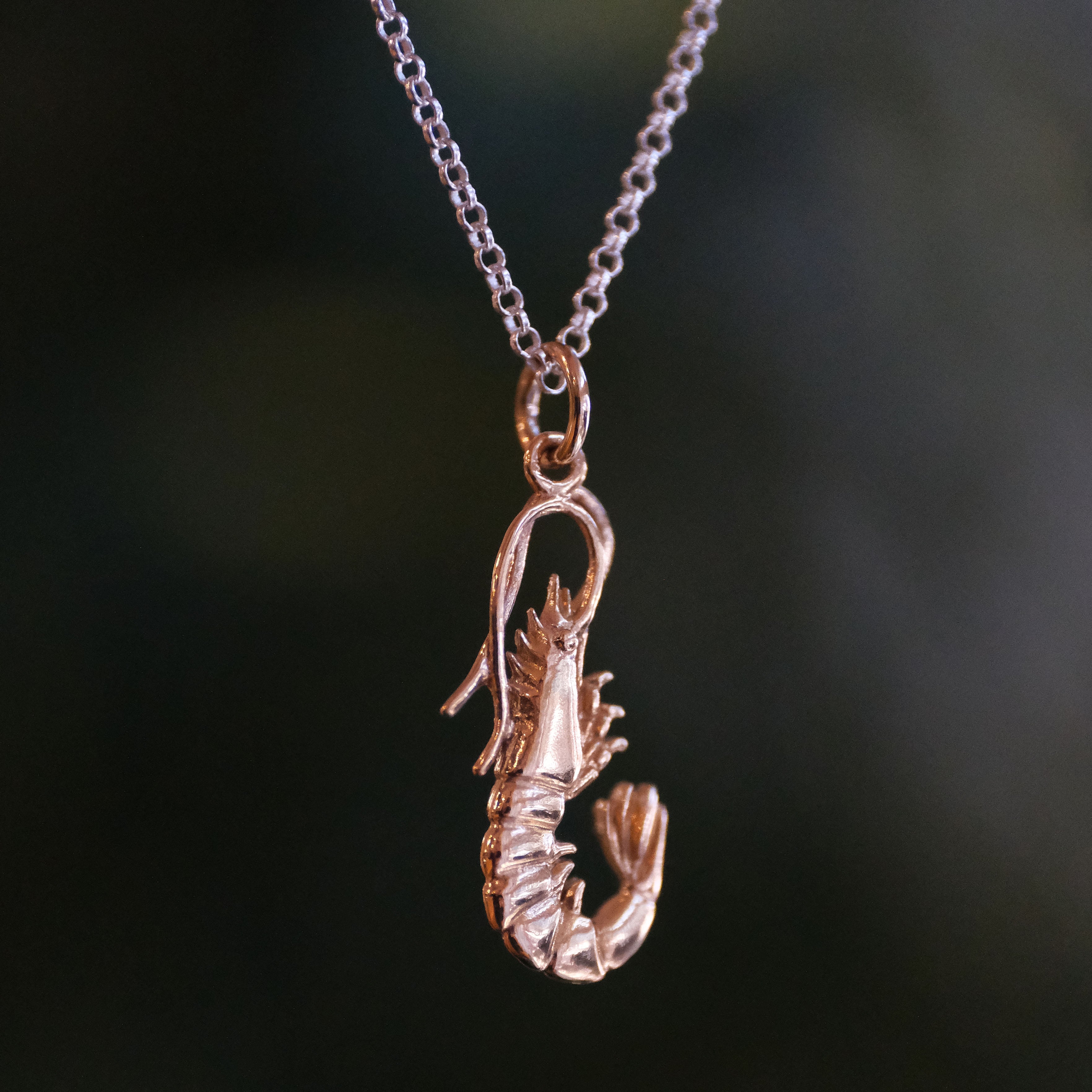 Bronze + Sterling Shrimpy Necklace