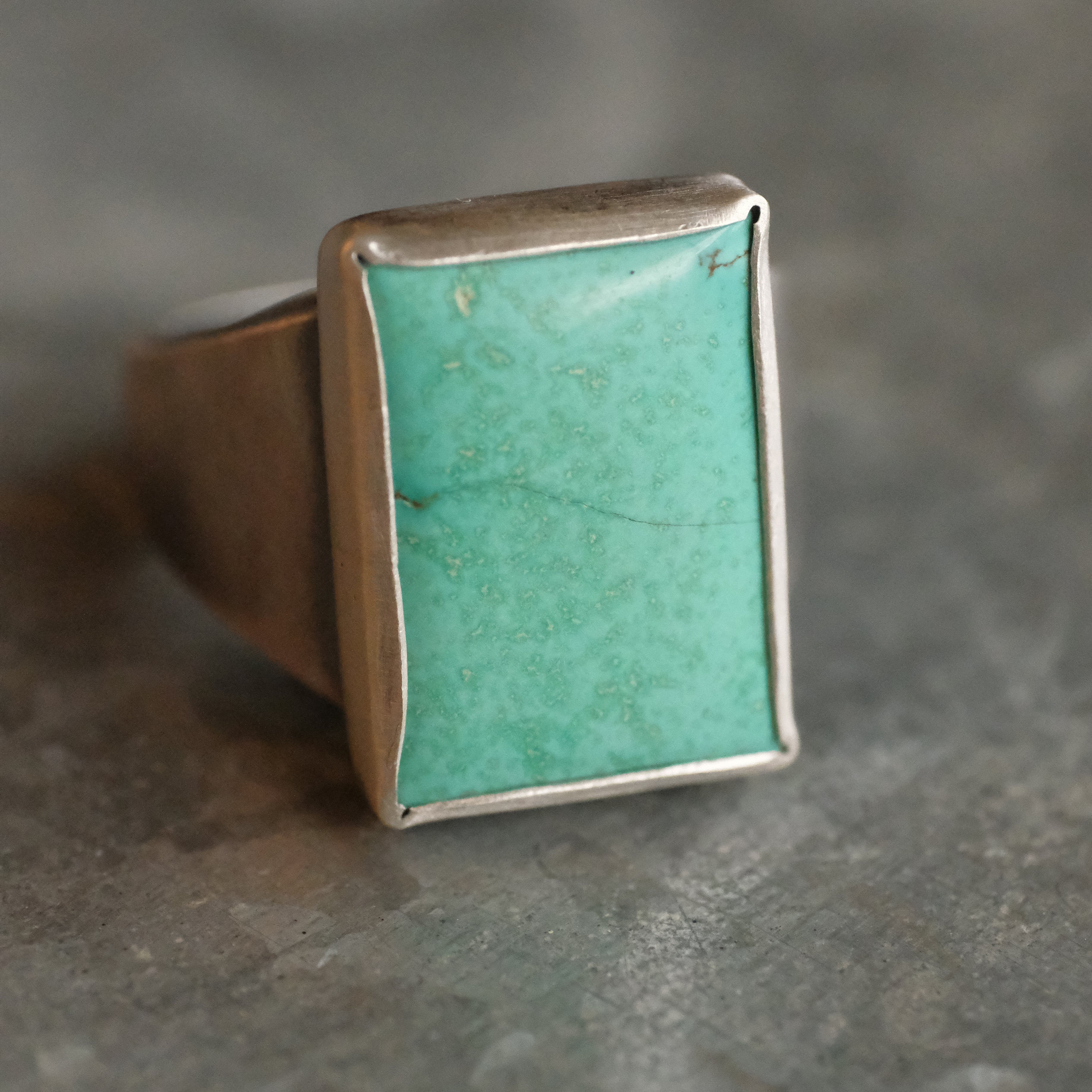 Turquoise Stepping Stone Signet Ring (Size 9) - One of a Kind