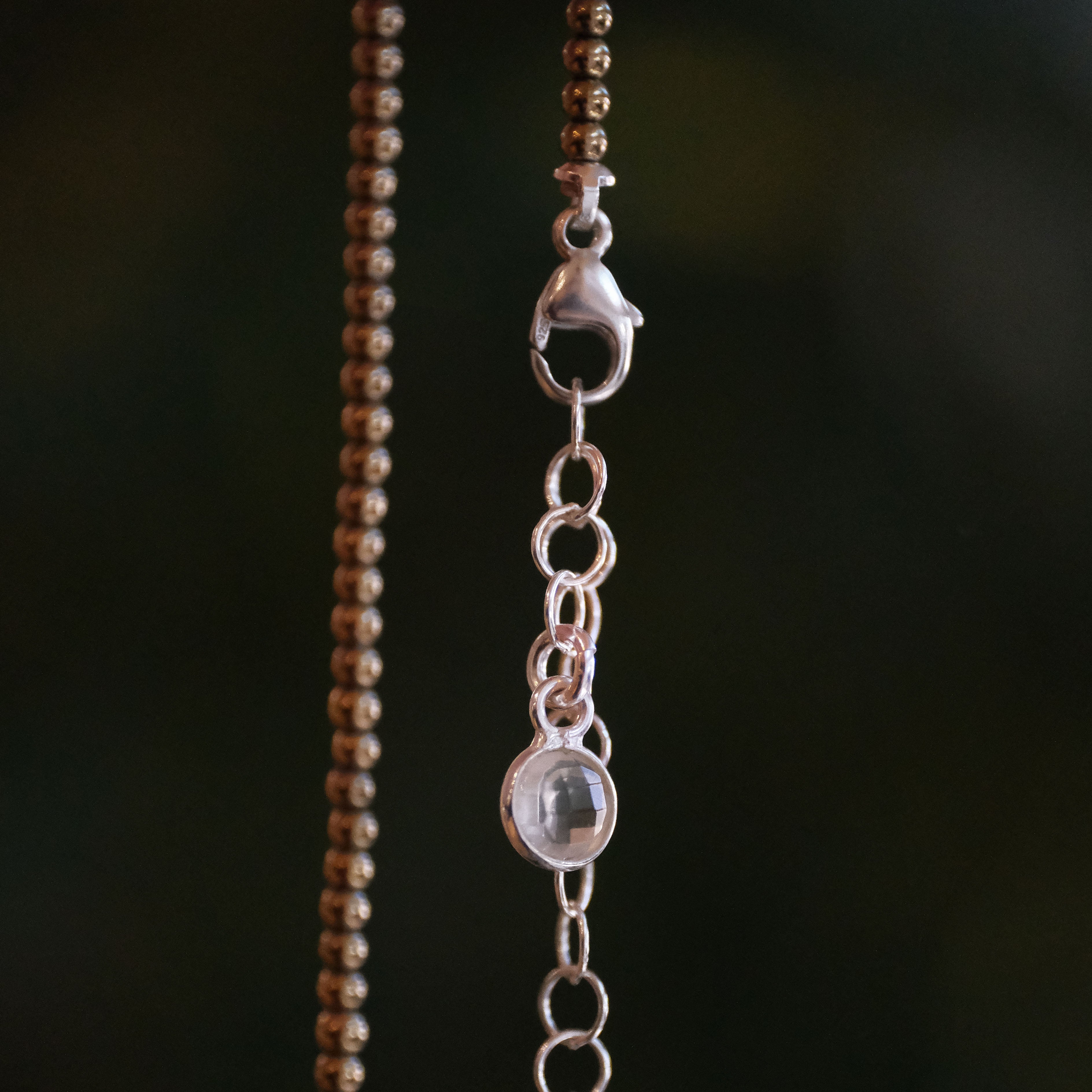Waxing Pyrite + White Sapphire Necklace - One of a Kind
