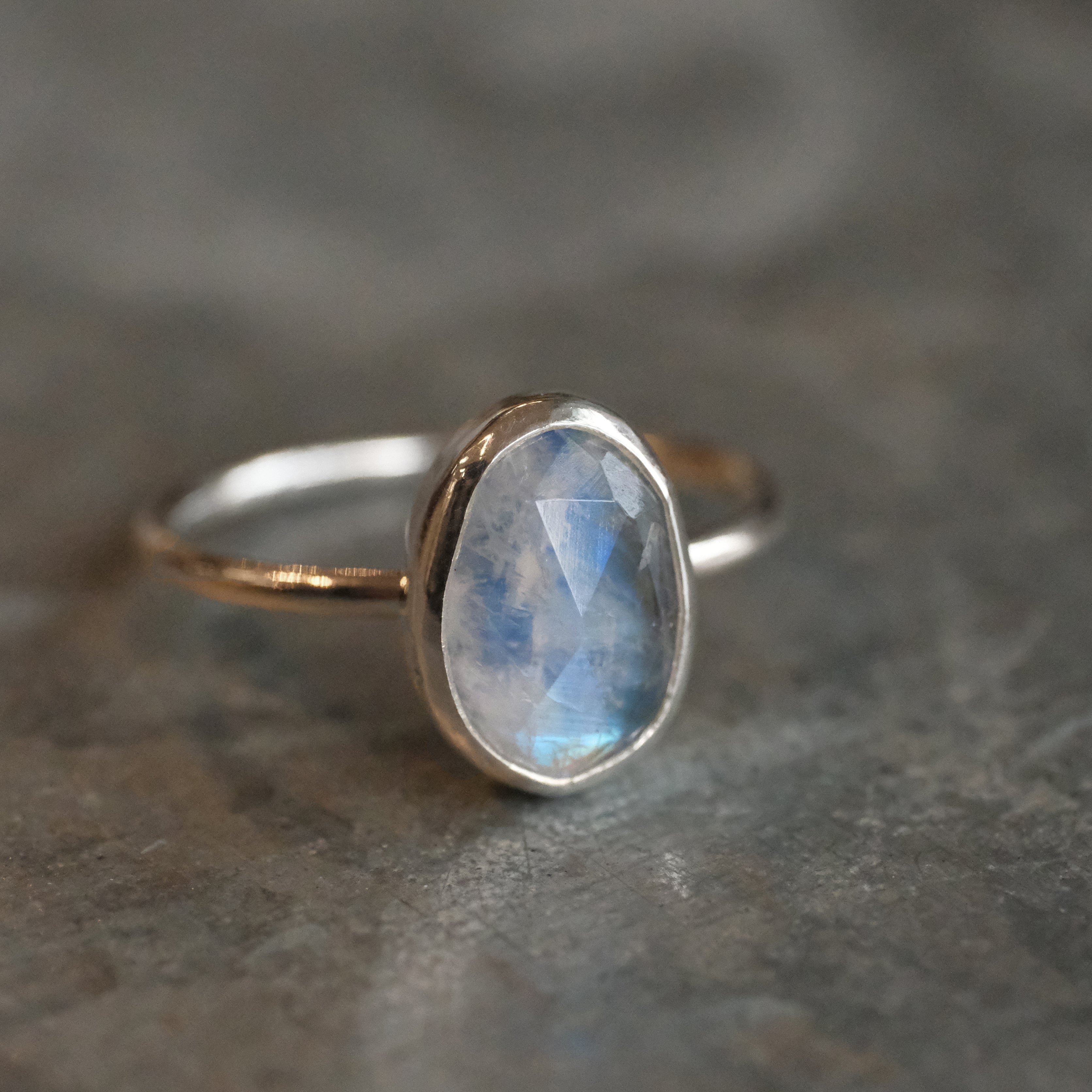 Moonstone Chiquito Ring (Size 8) - One of a Kind