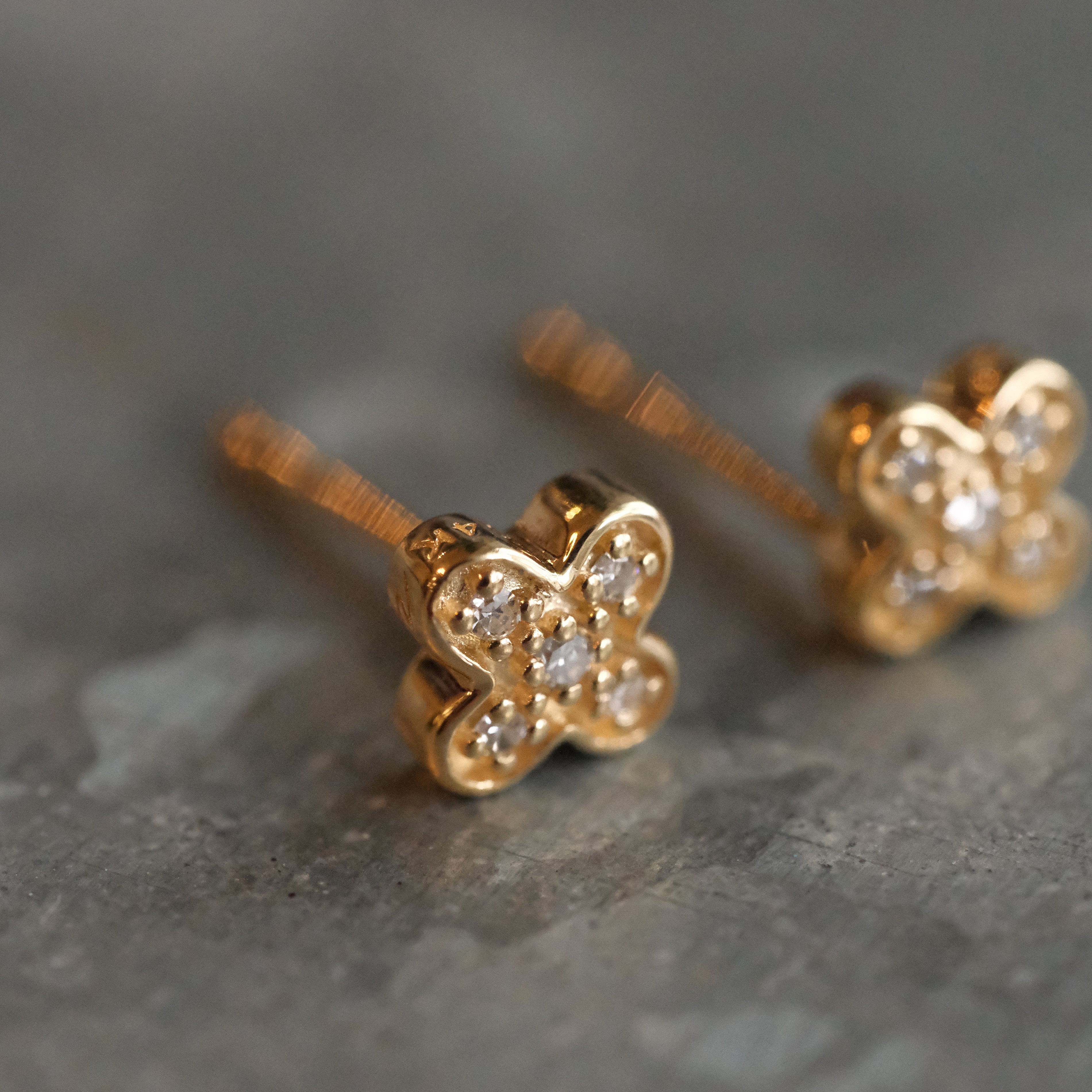 14k + Natural Diamond Criss Cross Studs