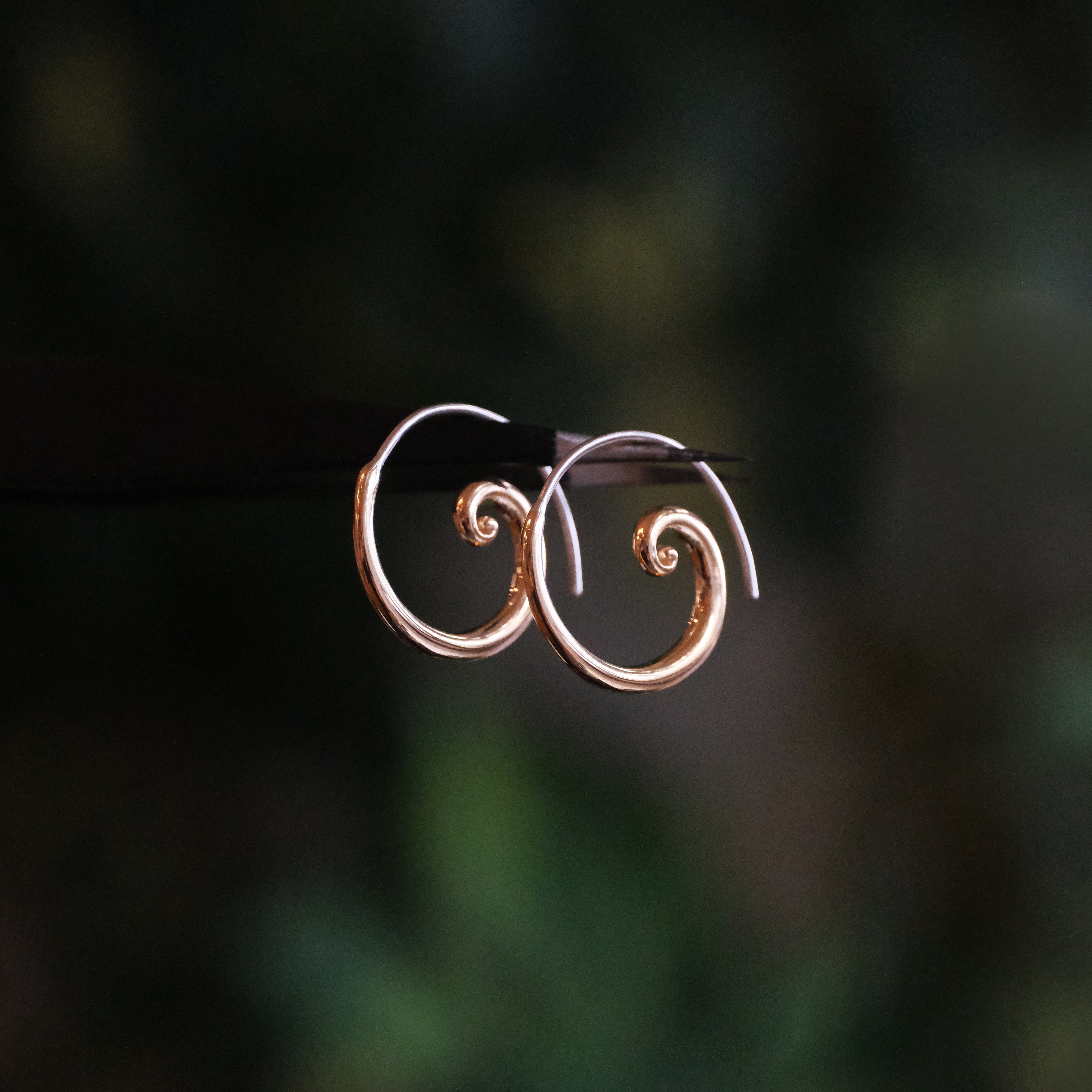 Mini Bronze Curl Earrings