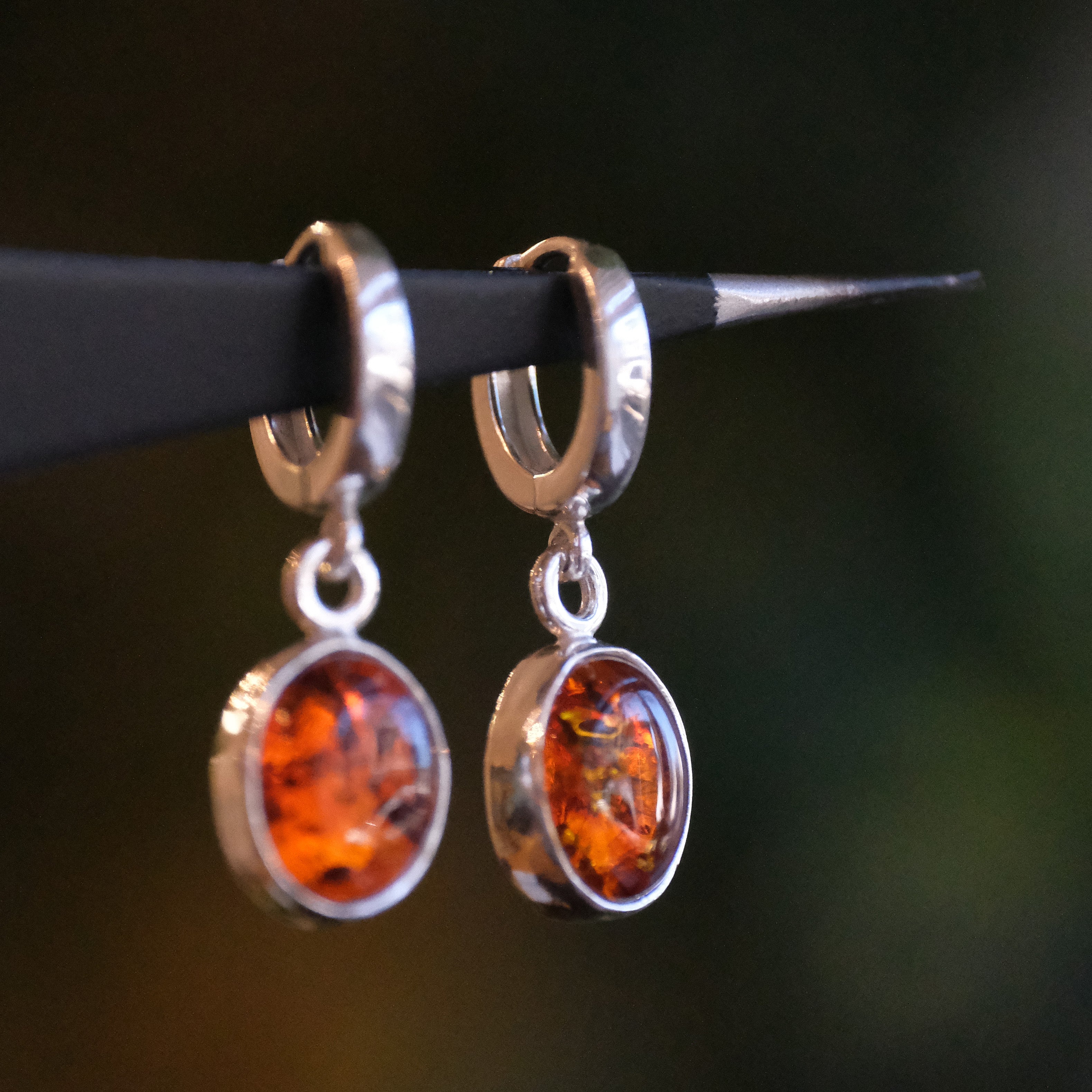 Honey Queen Amber Earrings - One of a Kind