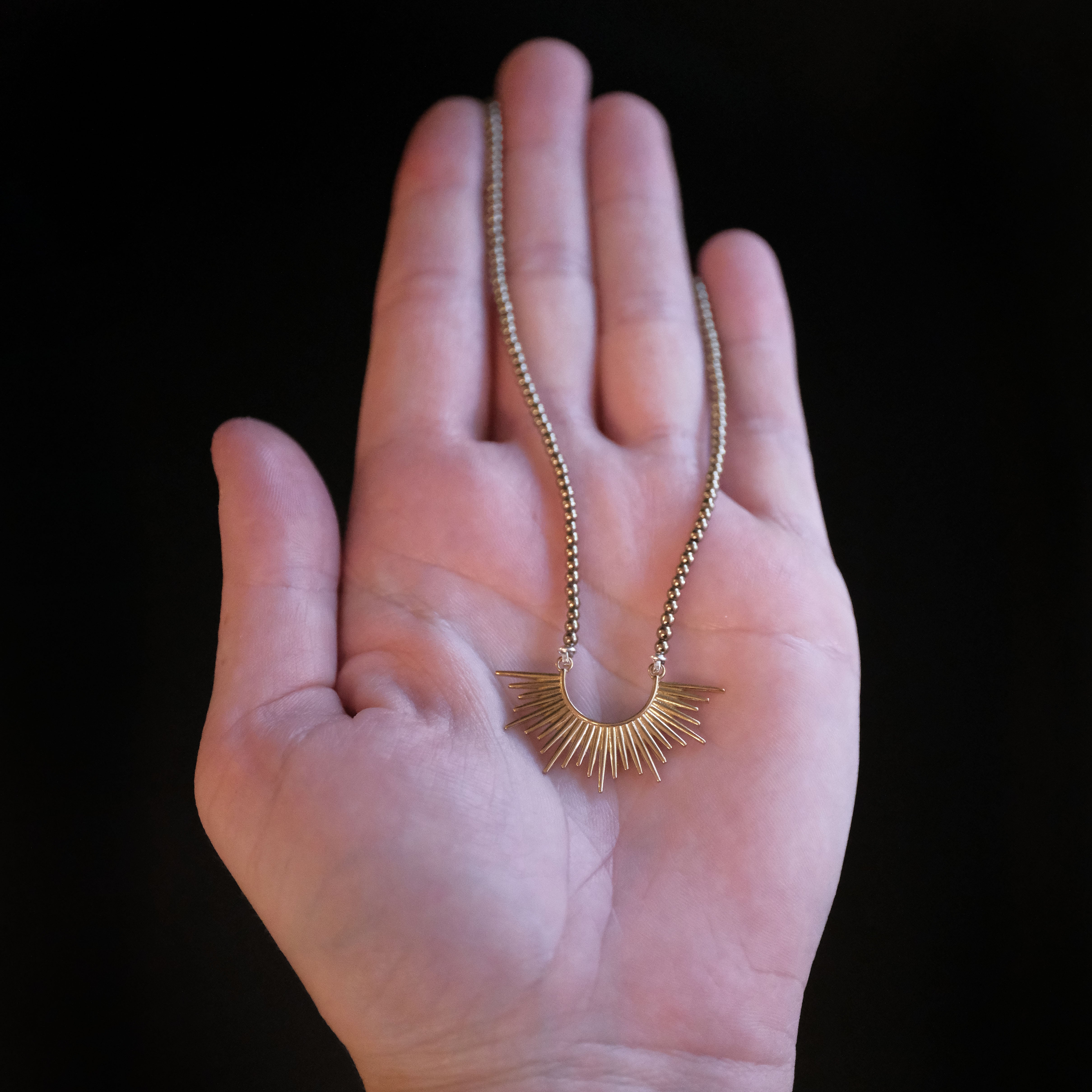Sundown Pyrite + Bronze Necklace - One of a Kind