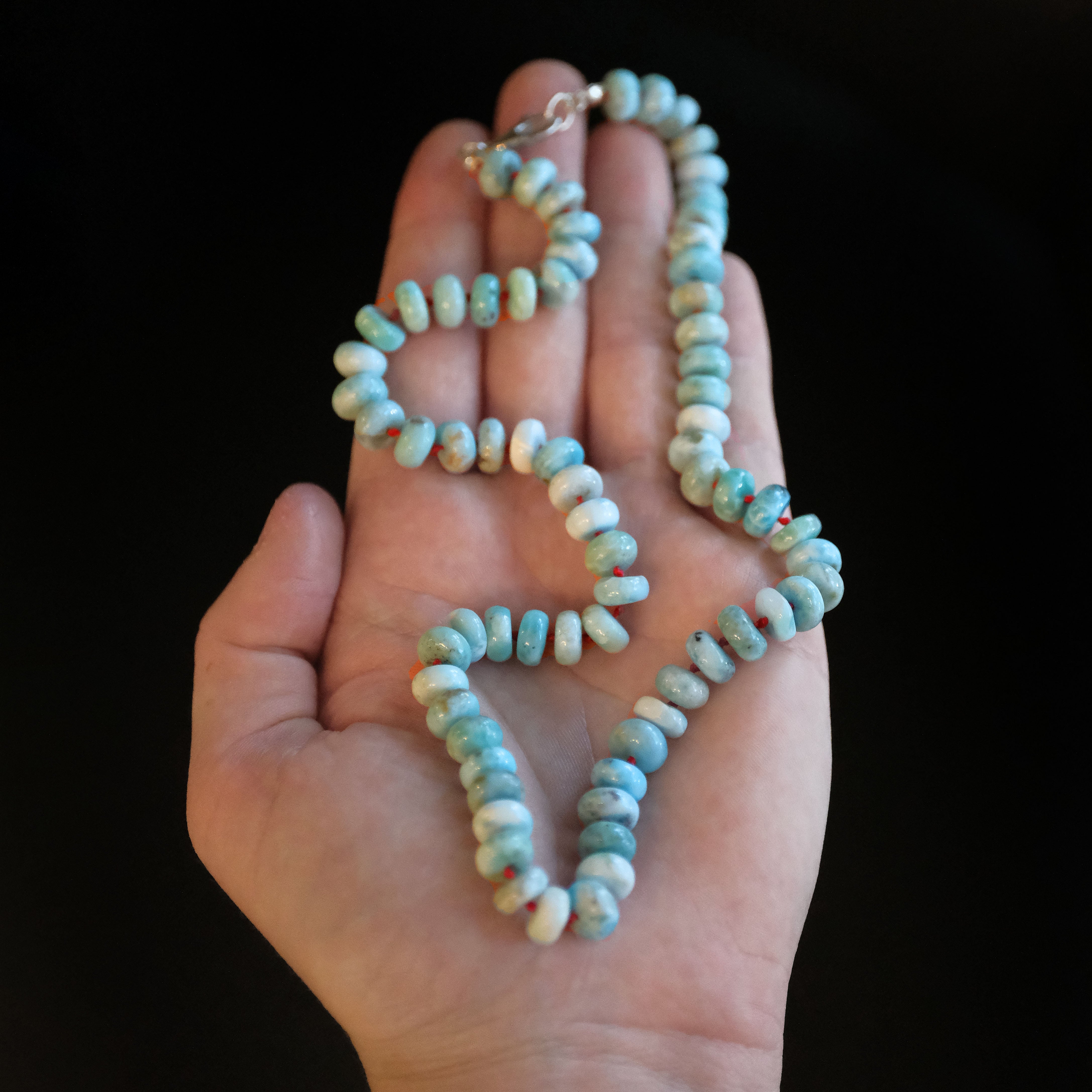 Knotted Larimar Candy Necklace