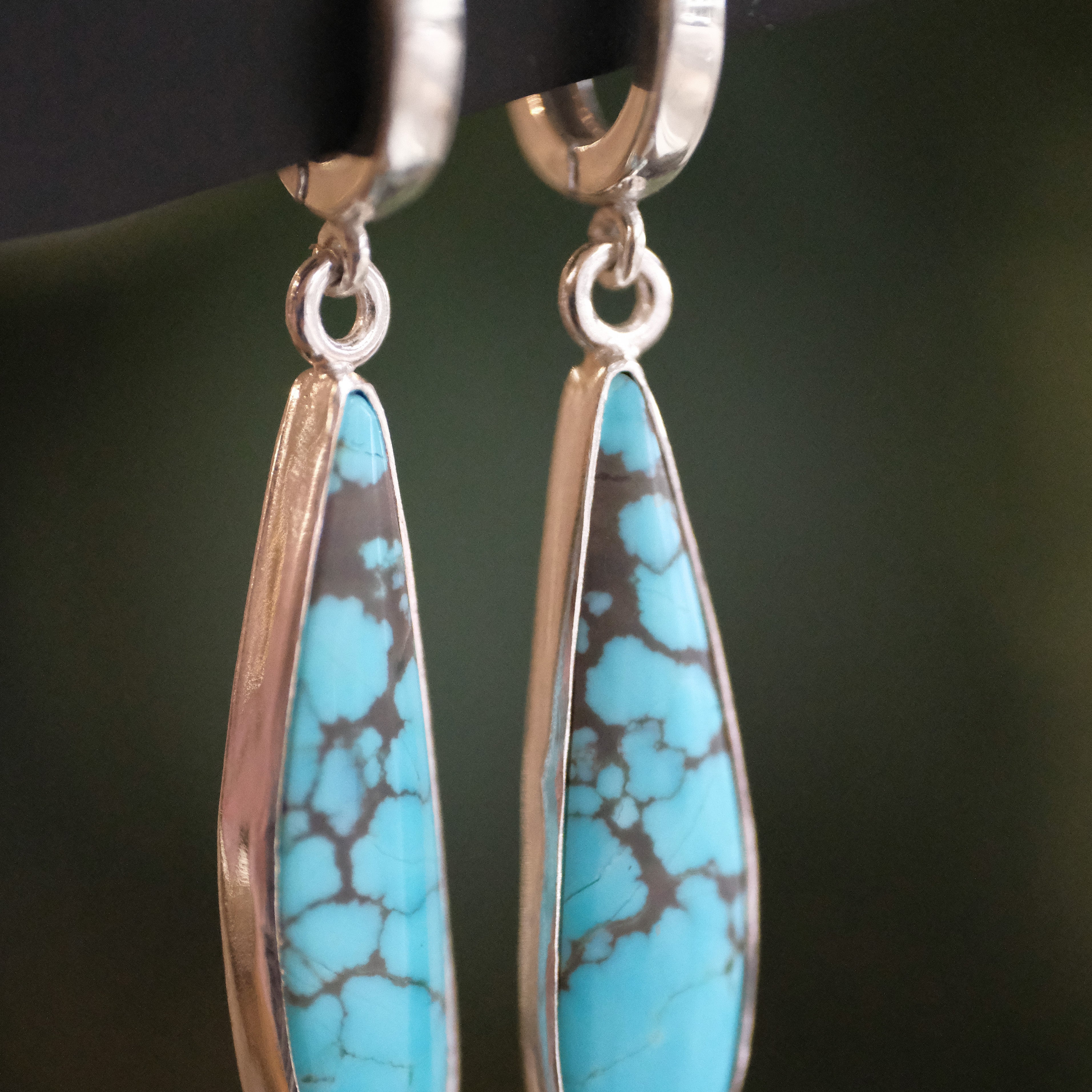 Turquoise Quill Earrings - One of a Kind