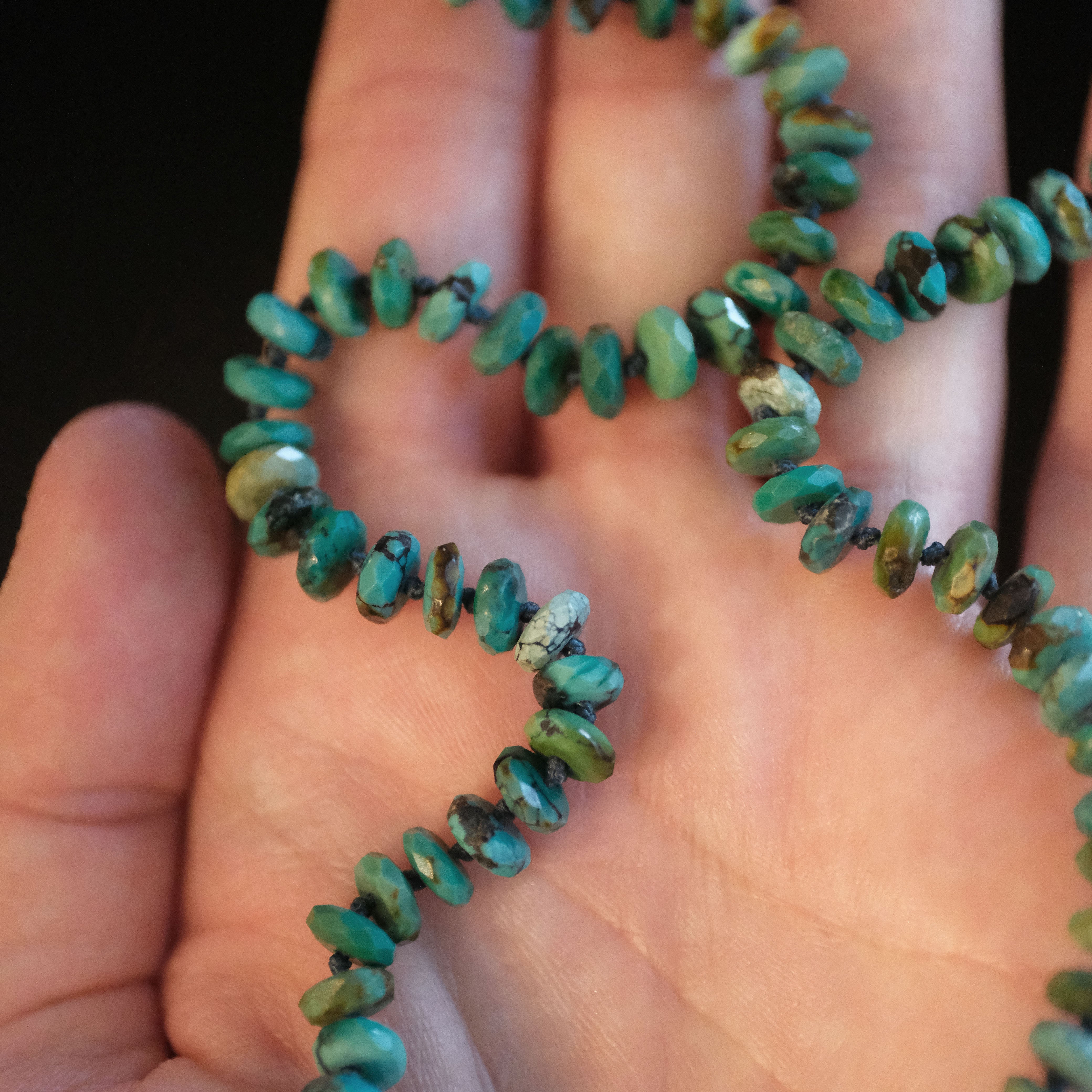 Knotted Turquoise + Sterling Taos Necklace