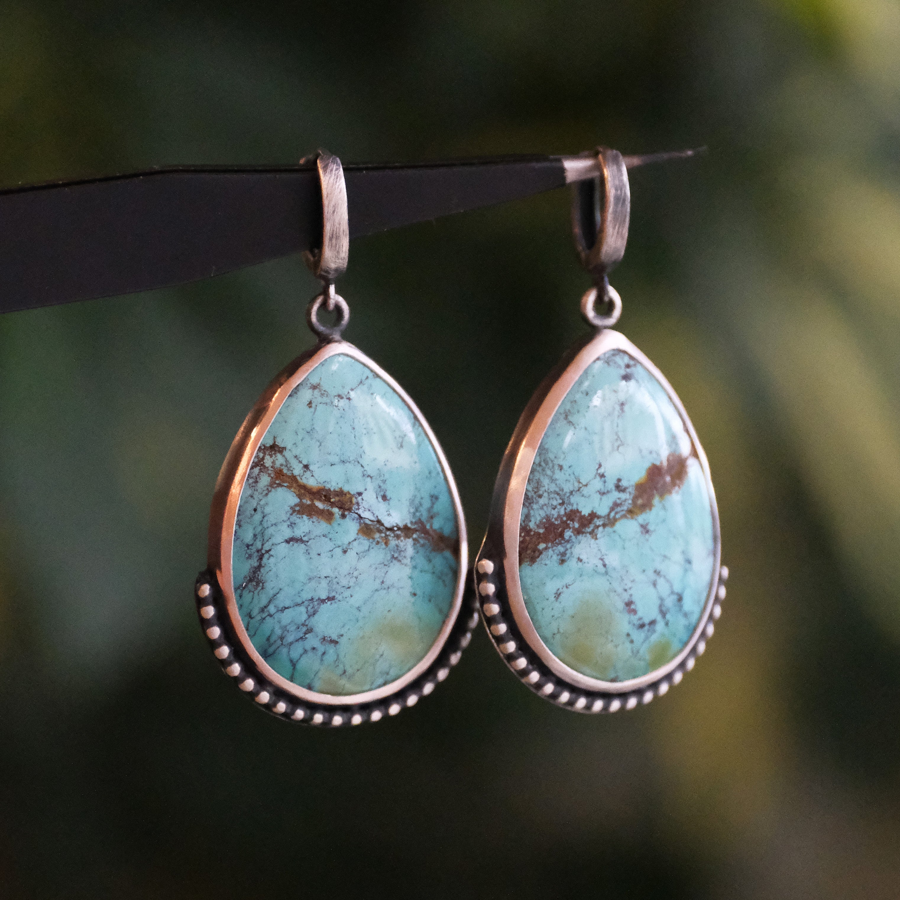Turquoise + Sterling Horseshoe Bend Earrings - One of a Kind
