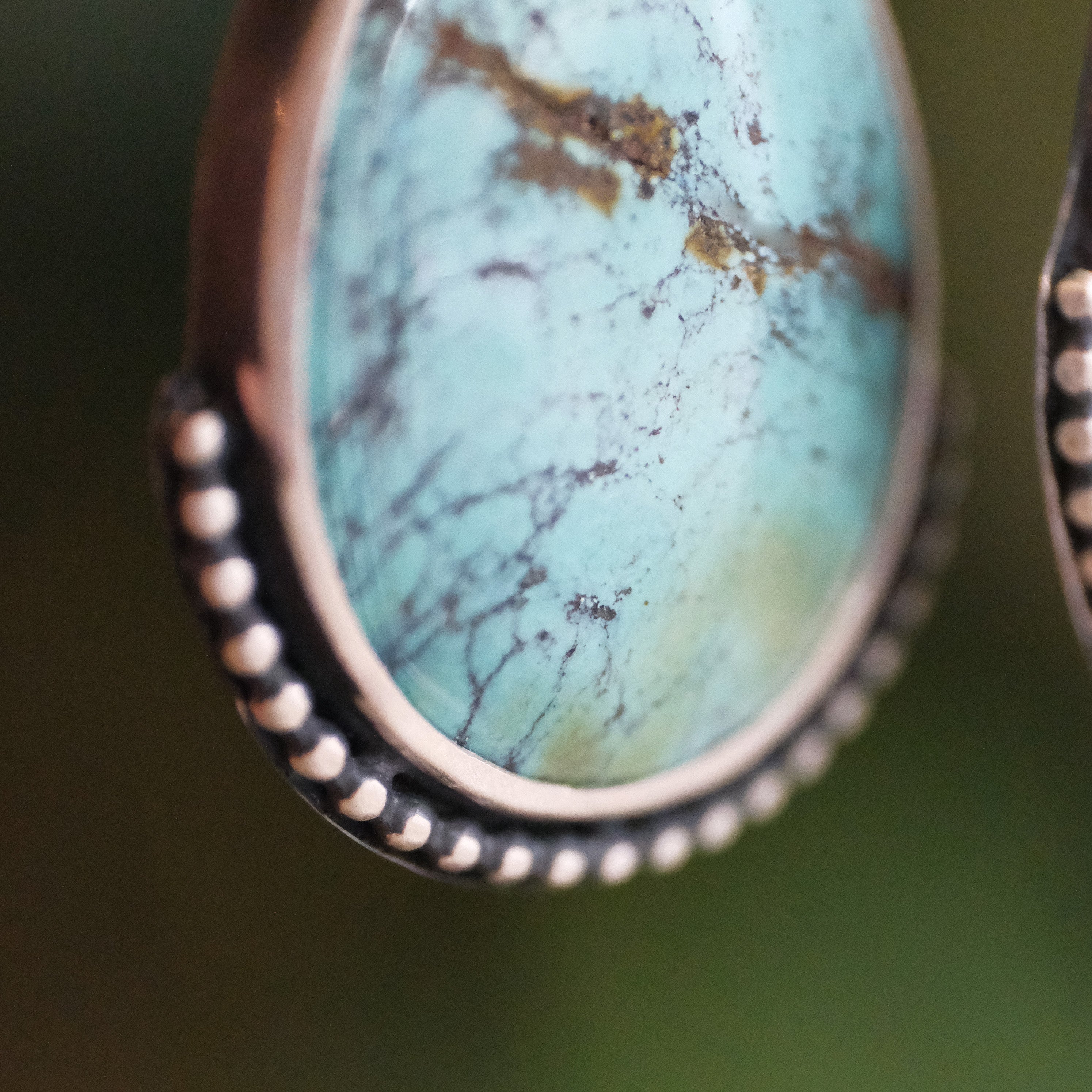 Turquoise + Sterling Horseshoe Bend Earrings - One of a Kind
