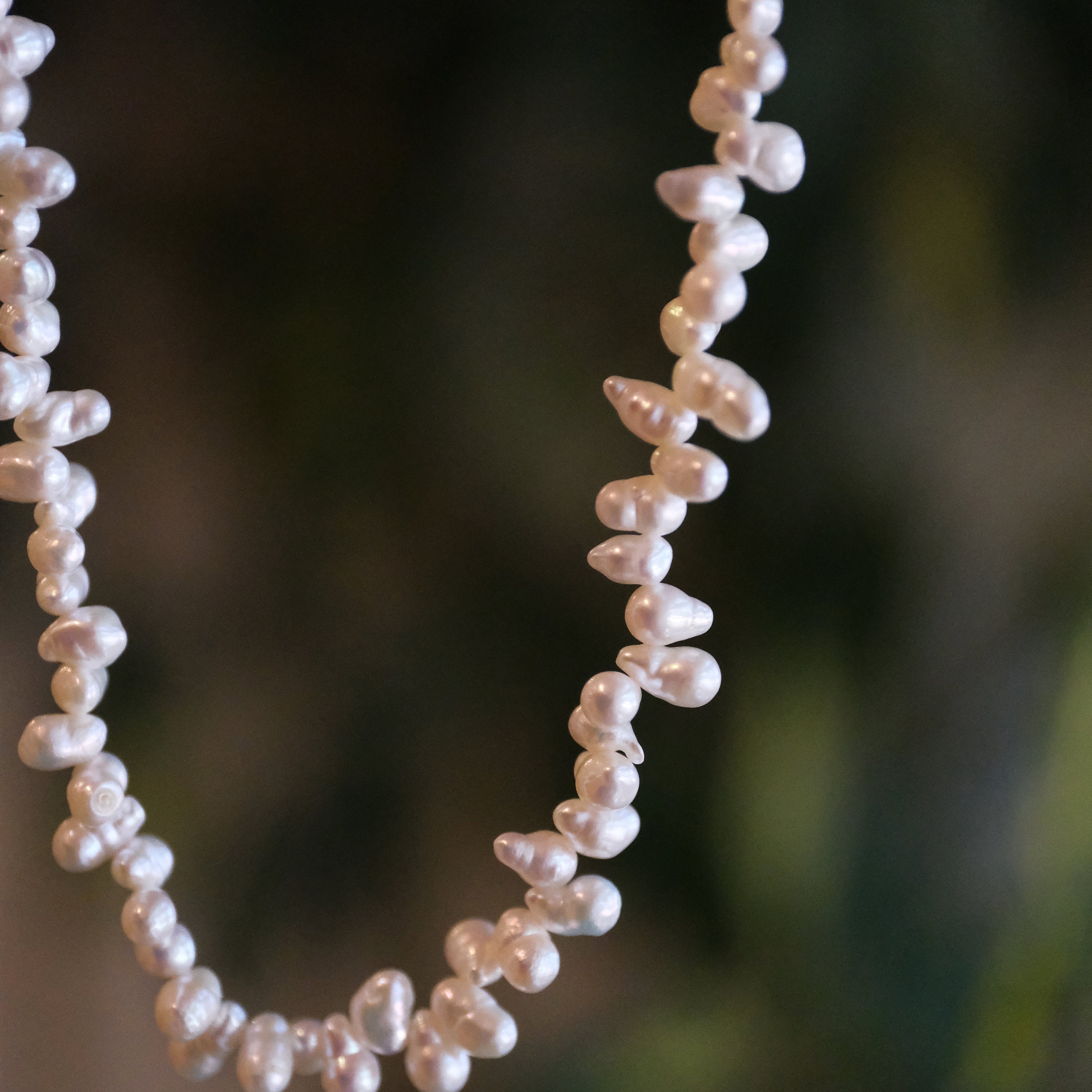 Freshwater Pearl + Sterling Caviar Necklace
