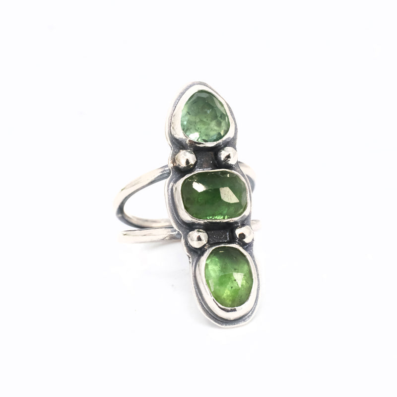 Tourmaline + Sterling Cairn Ring (Size 7) - One of a Kind