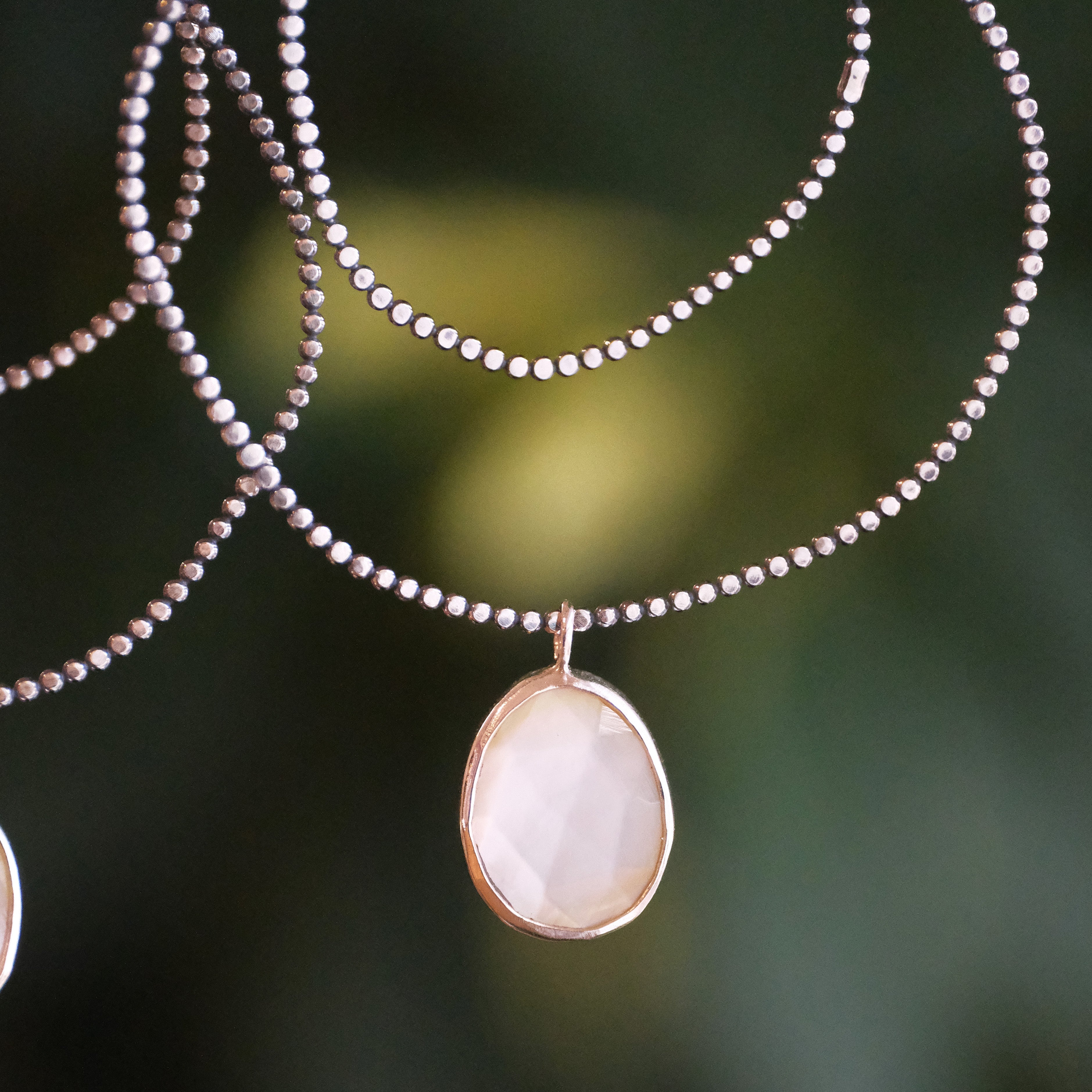 Mother of Pearl Pool Earrings - One of a Kind