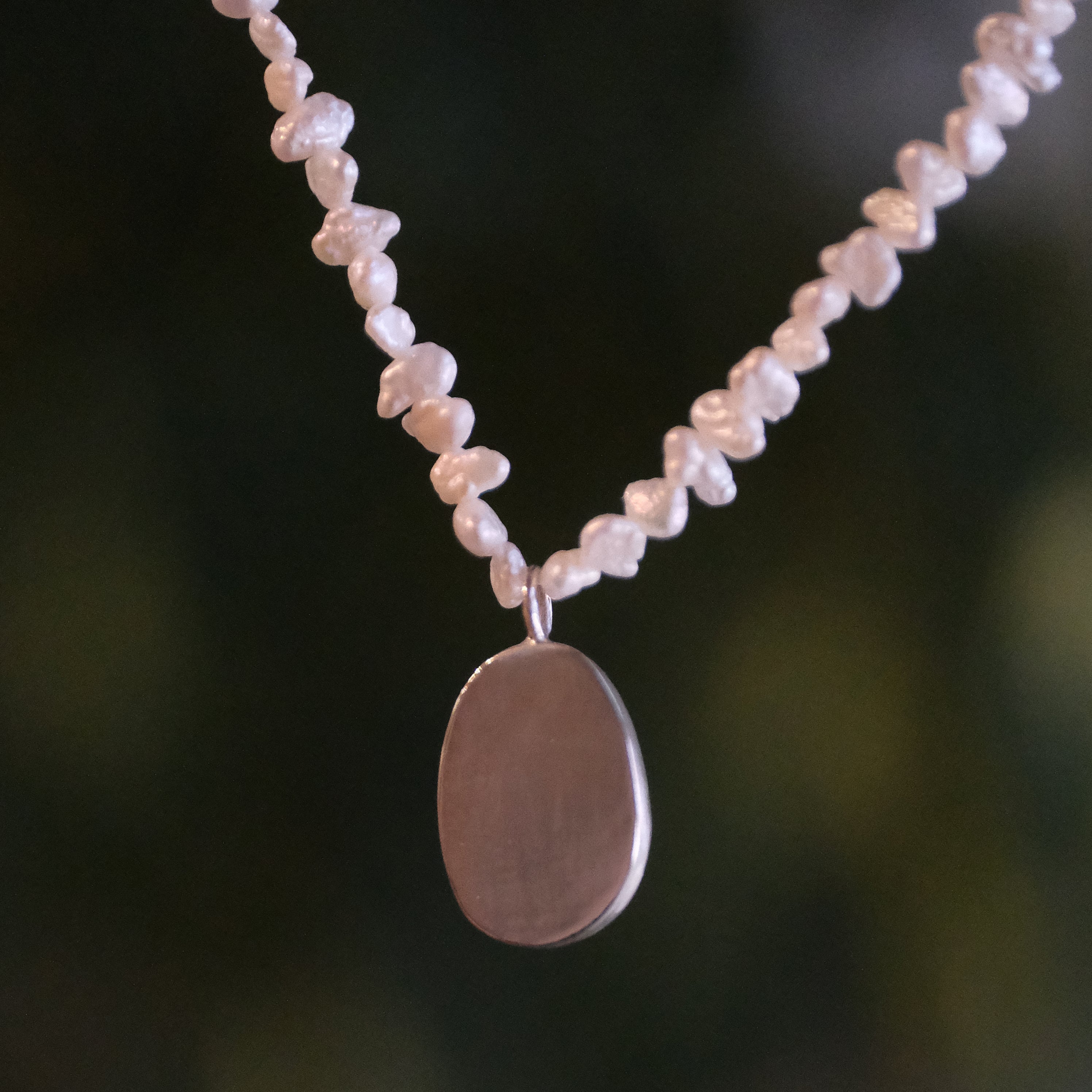 Freshwater Pearl + Kyanite Wrack Line Necklace - One of a Kind