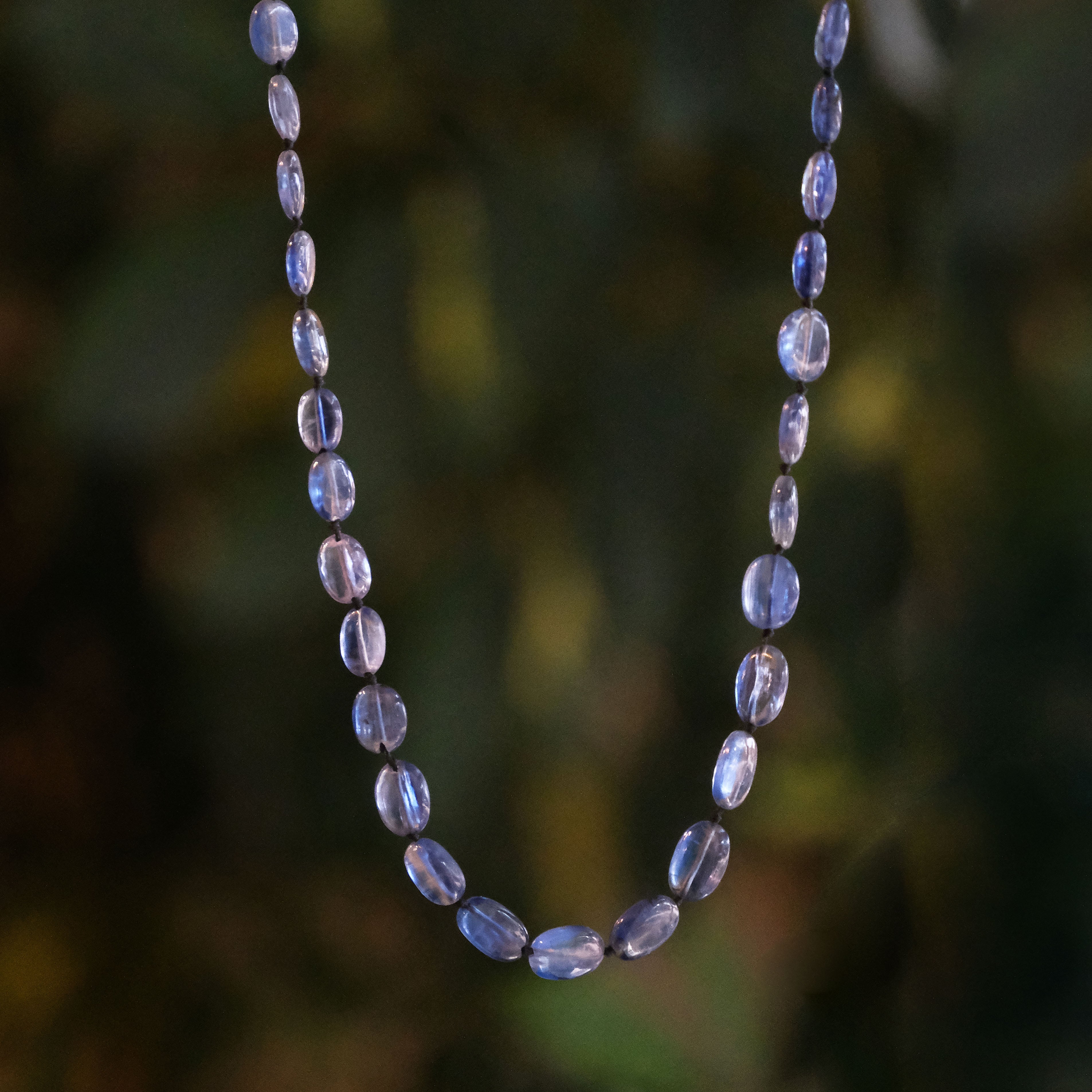 Knotted Kyanite Pebble Necklace - One of a Kind
