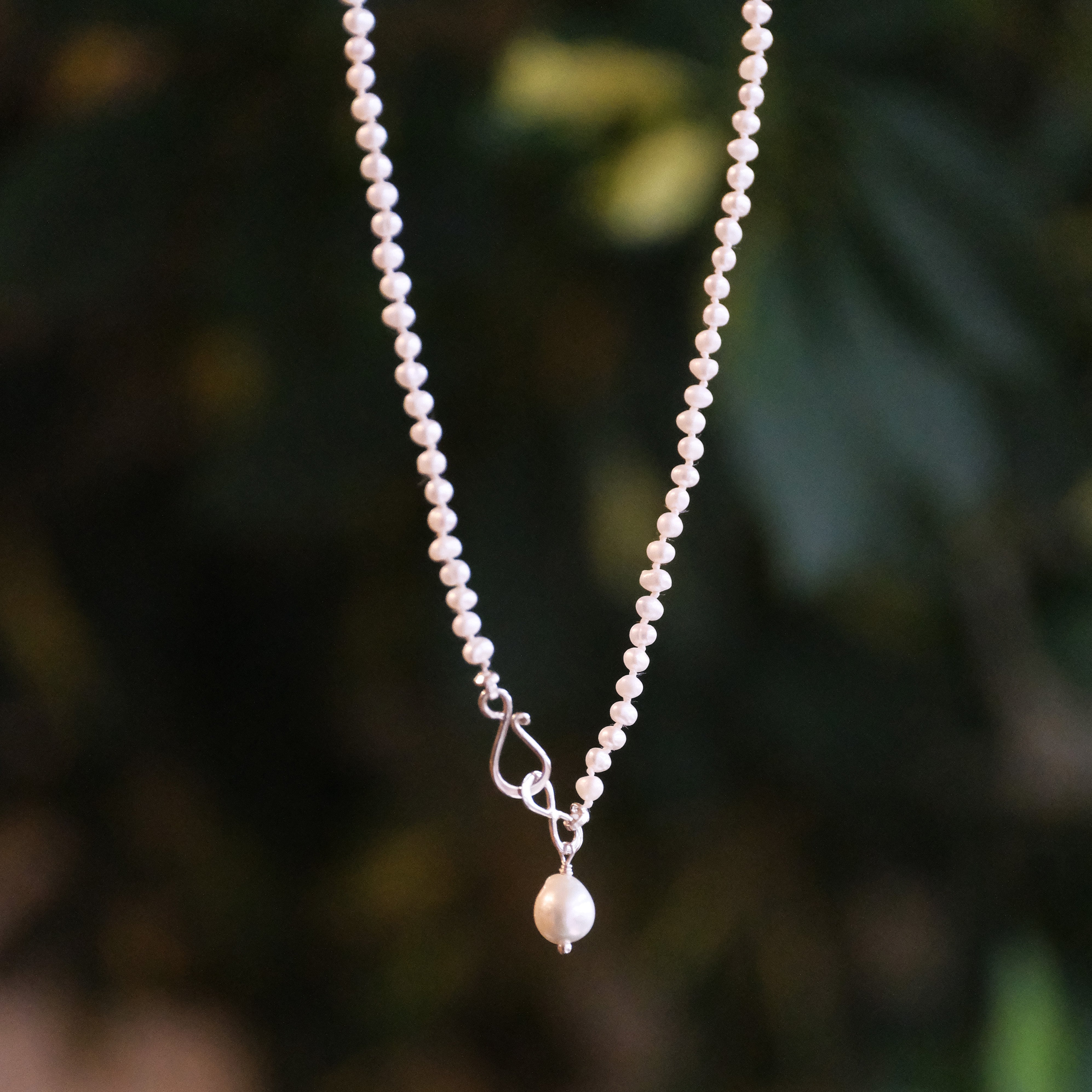 By Hand Knotted Pearl Necklace - One of a Kind