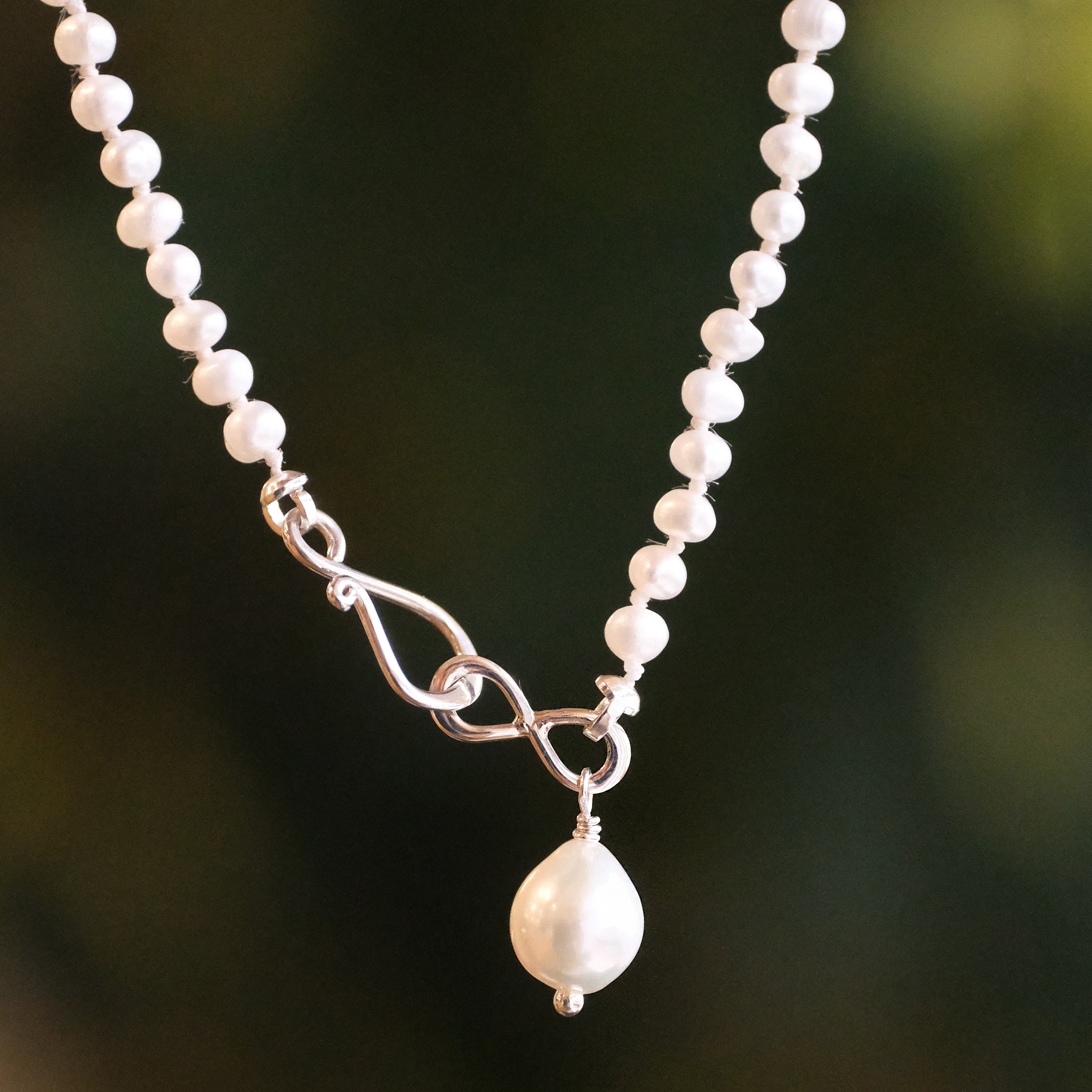 By Hand Knotted Pearl Necklace - One of a Kind