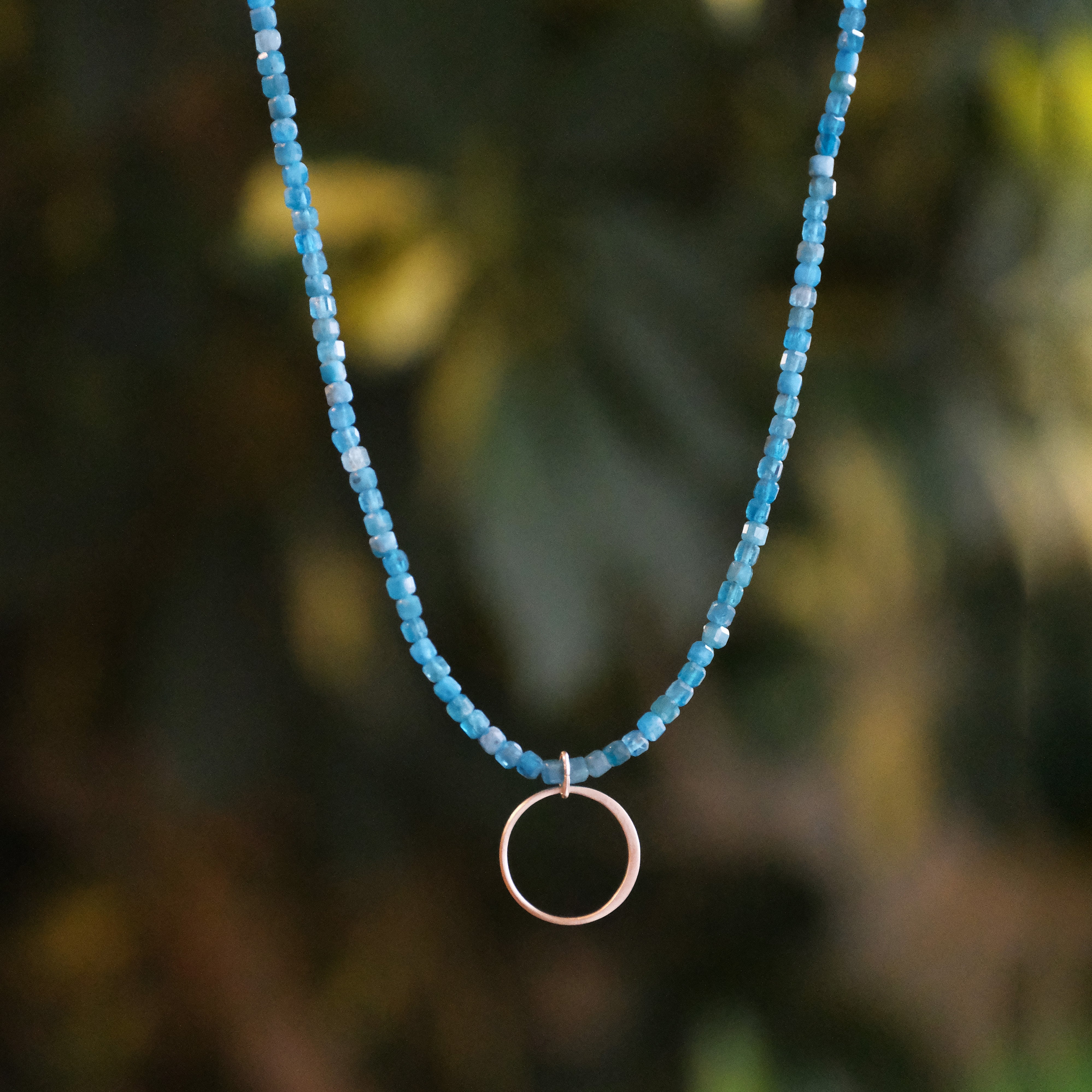 Apatite + Sterling 'O' Necklace
