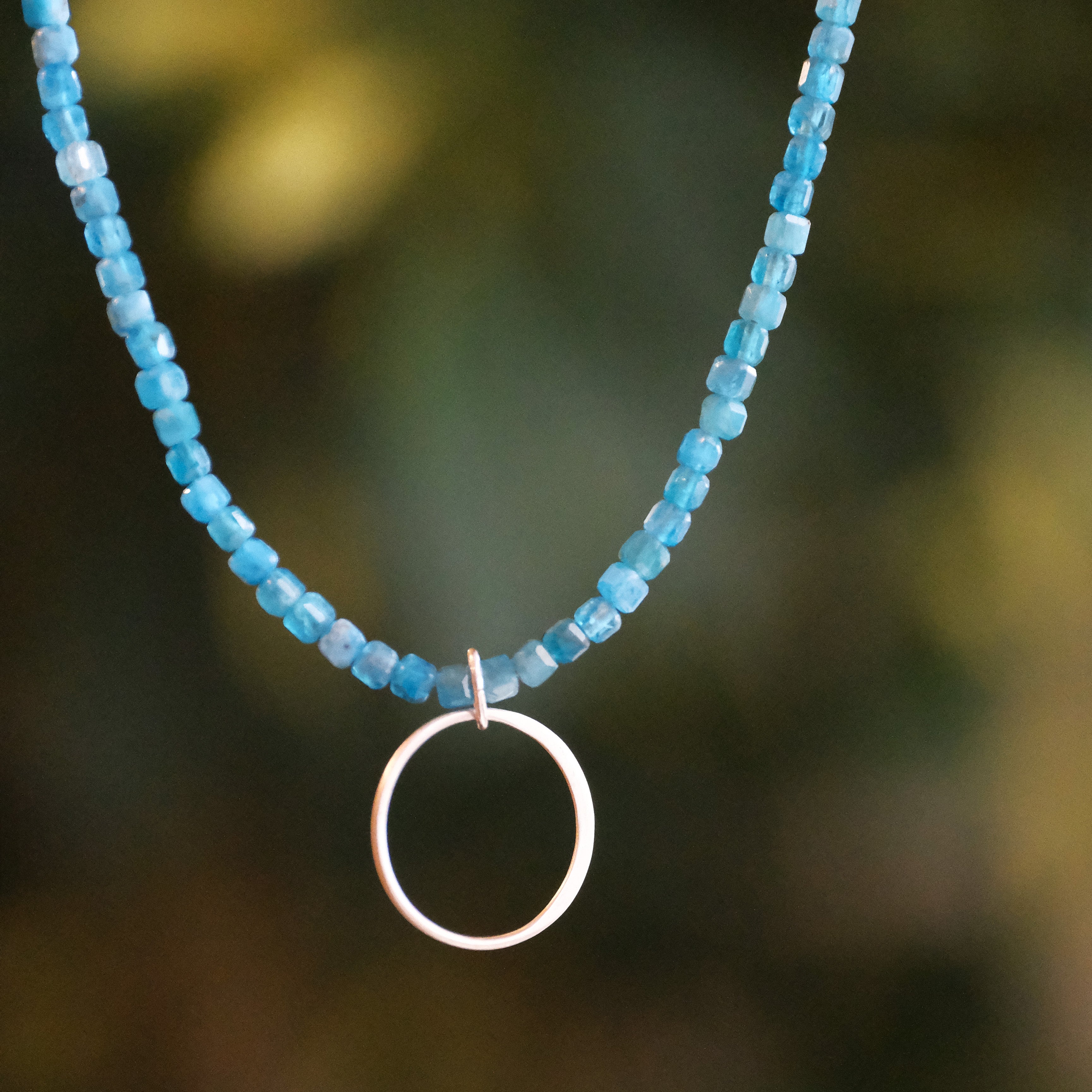 Apatite + Sterling 'O' Necklace