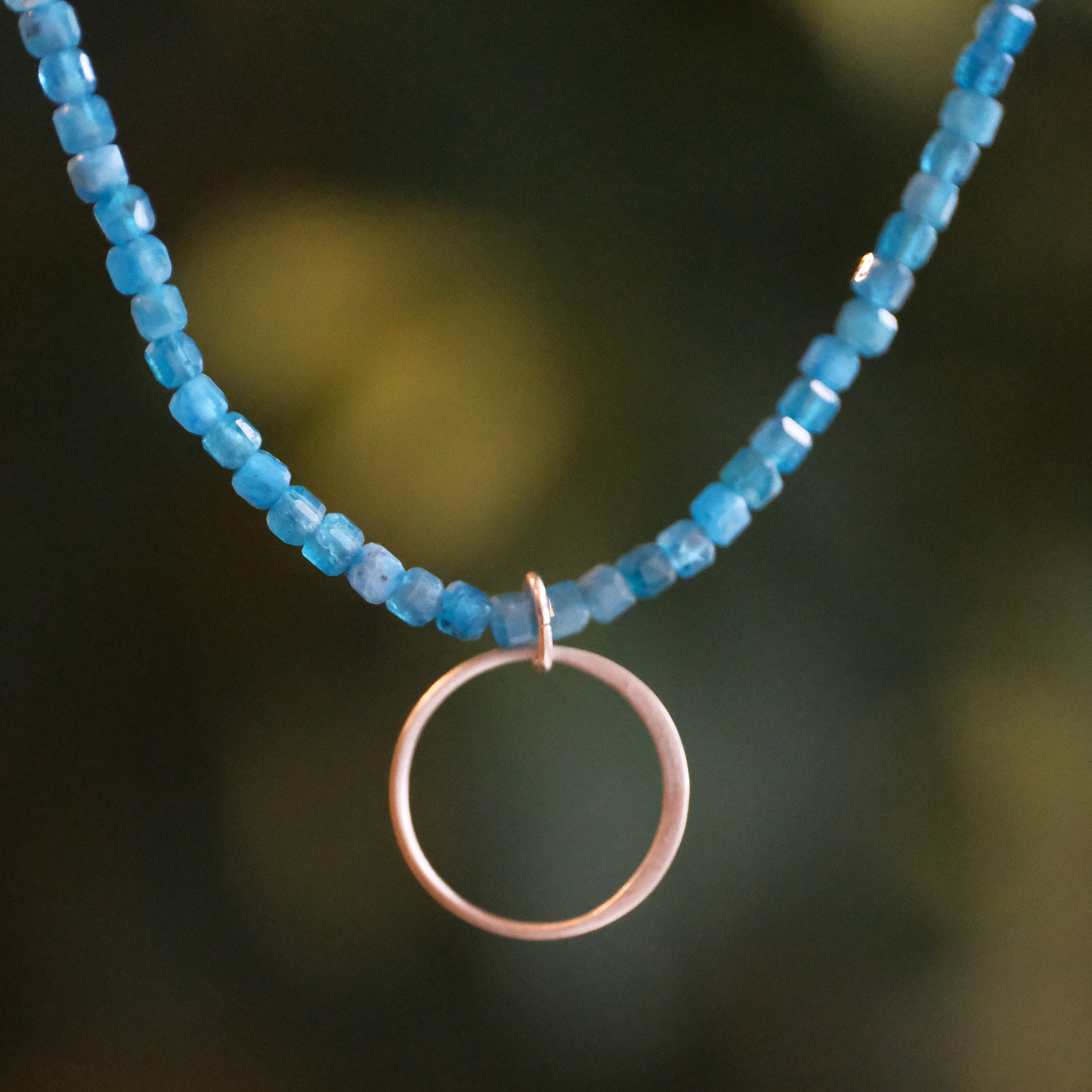 Apatite + Sterling 'O' Necklace