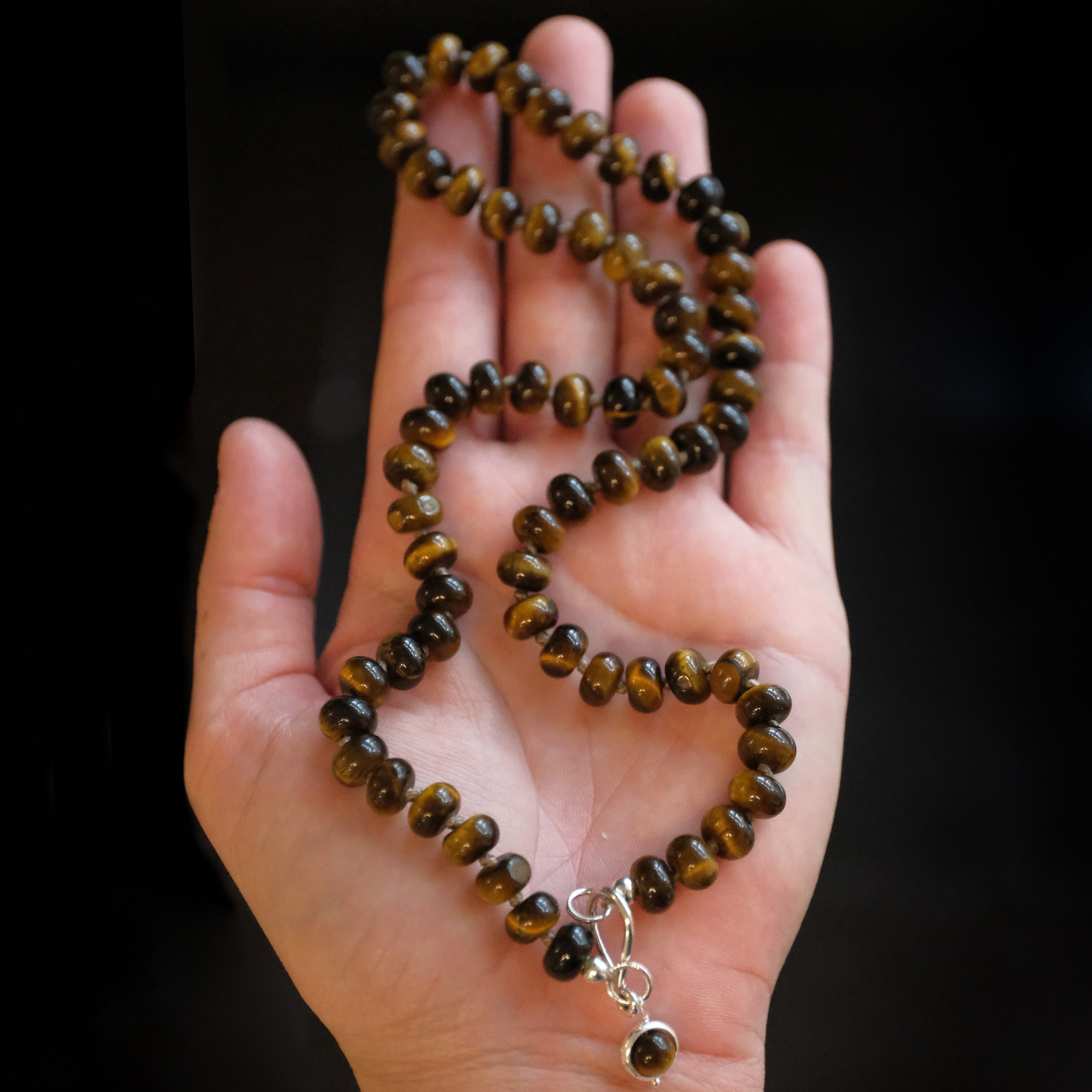 Tiger Eye + Sterling Corva Necklace