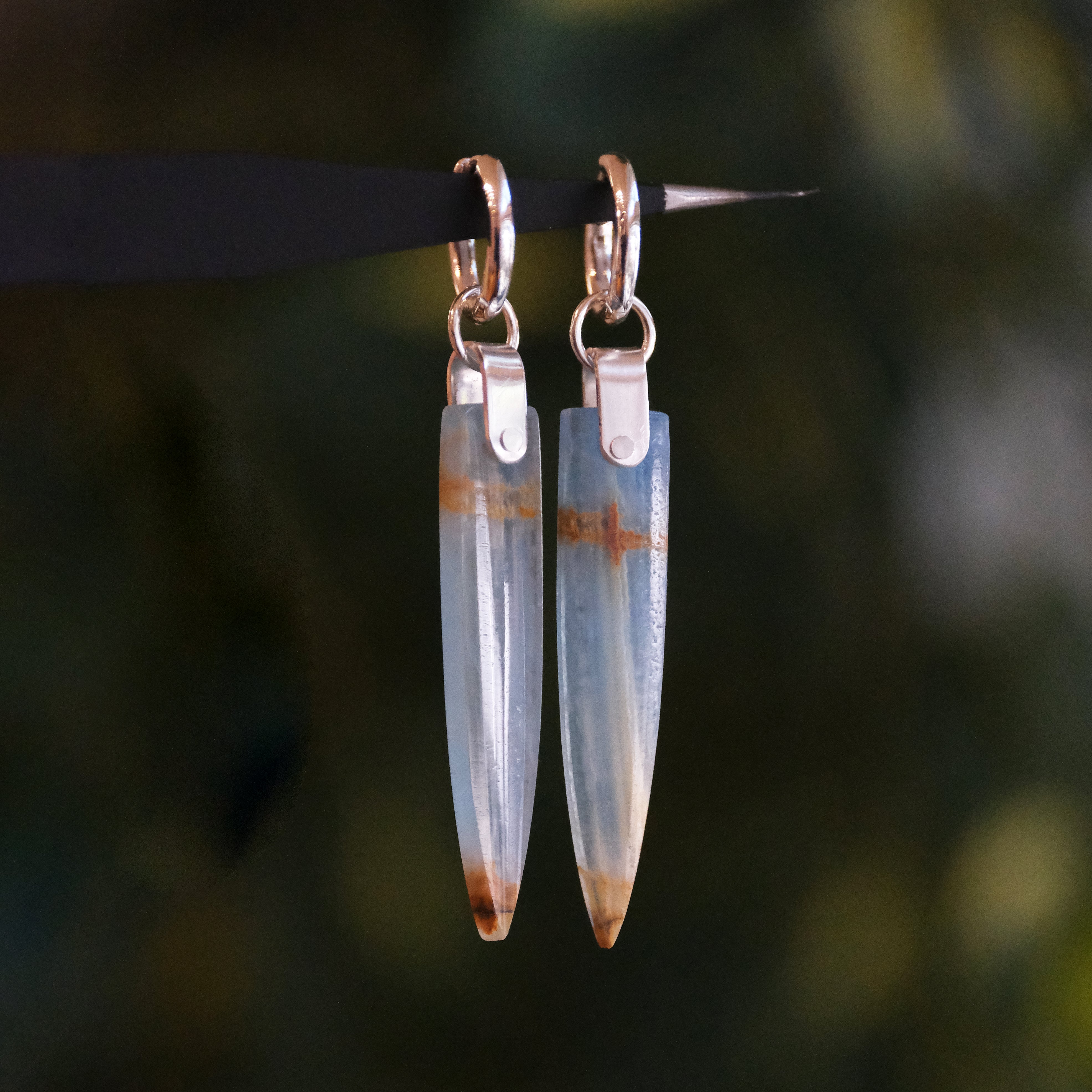 Blue Onyx Saddle Huggers - One of a Kind