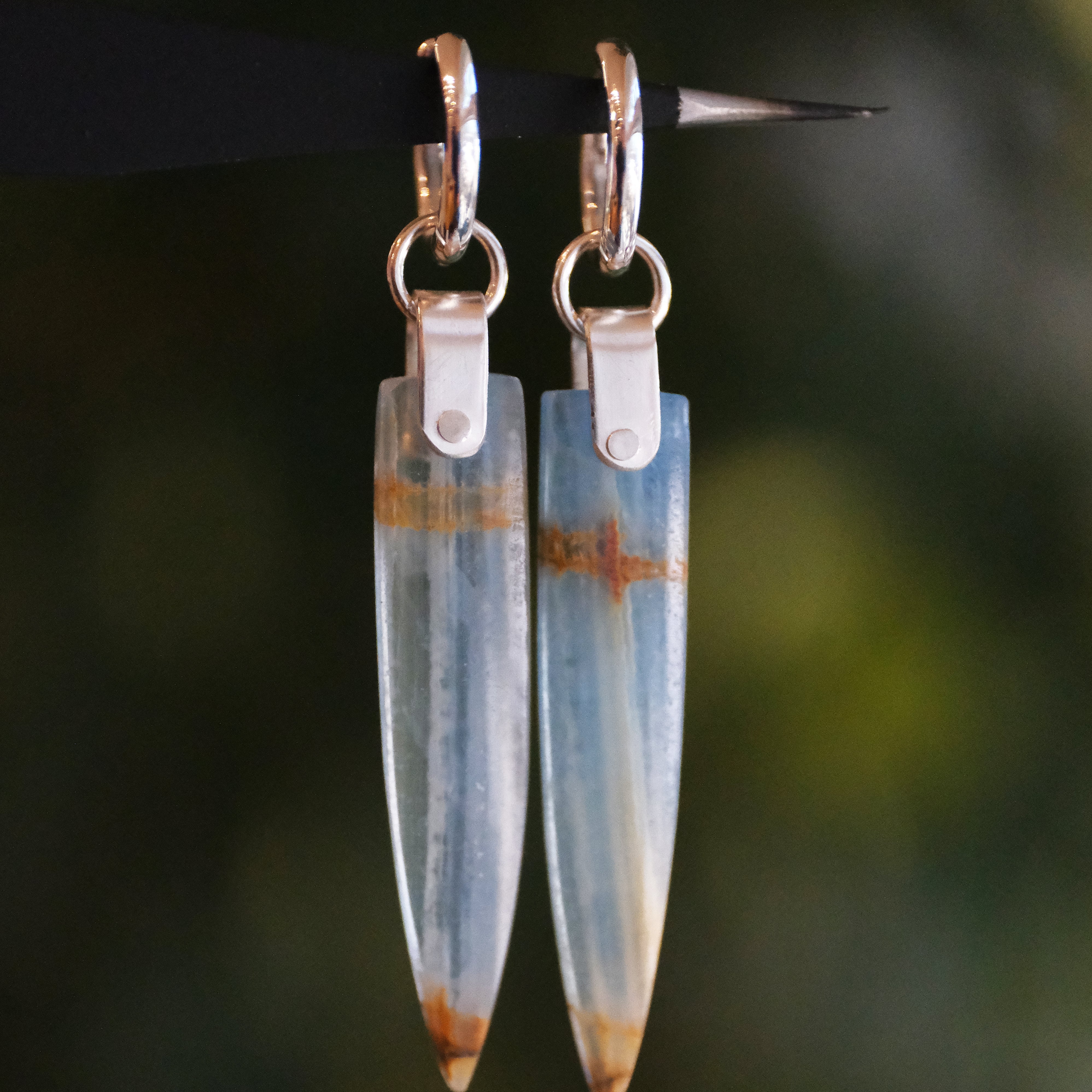 Blue Onyx Saddle Huggers - One of a Kind