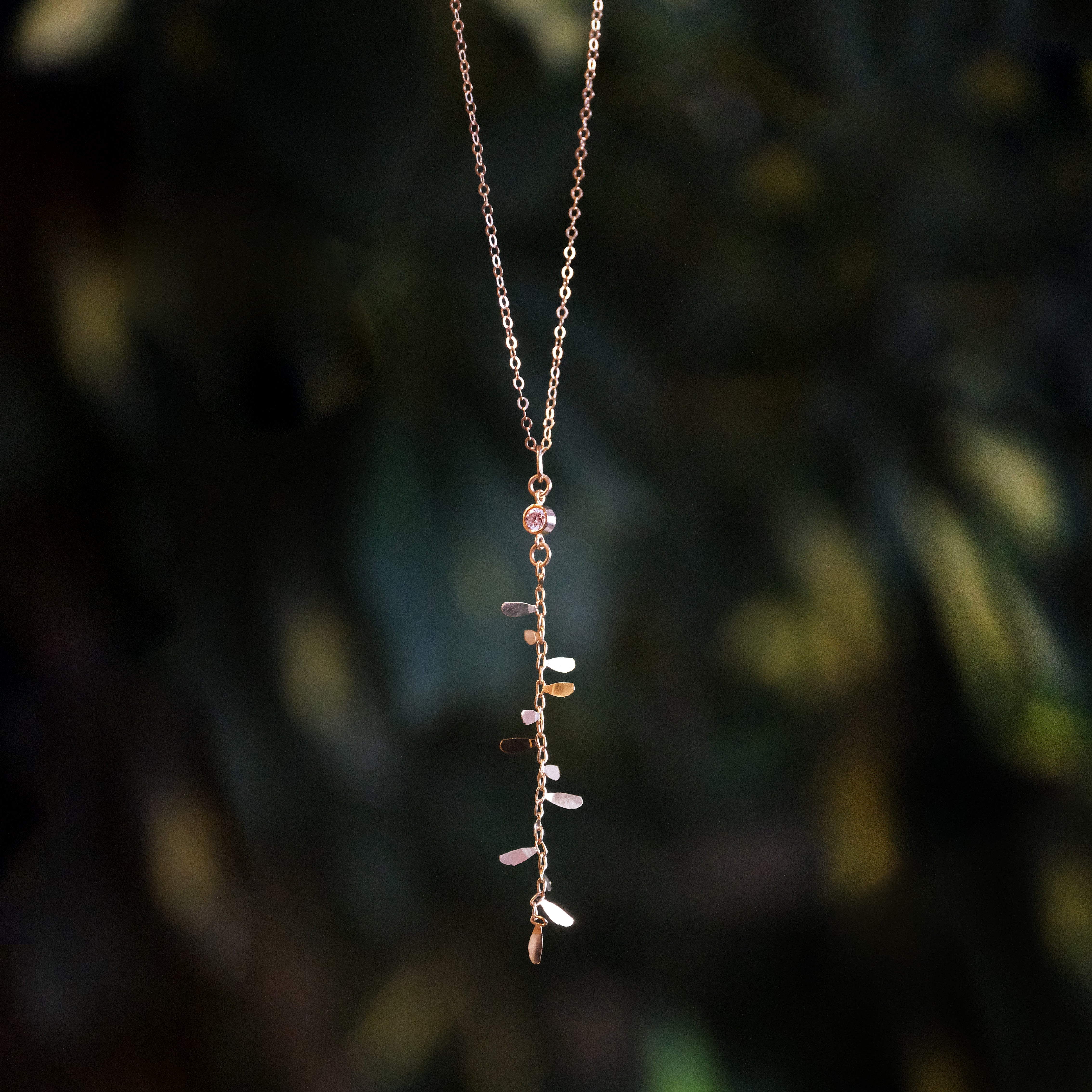 14k + Natural Diamond Prickly Pear Necklace