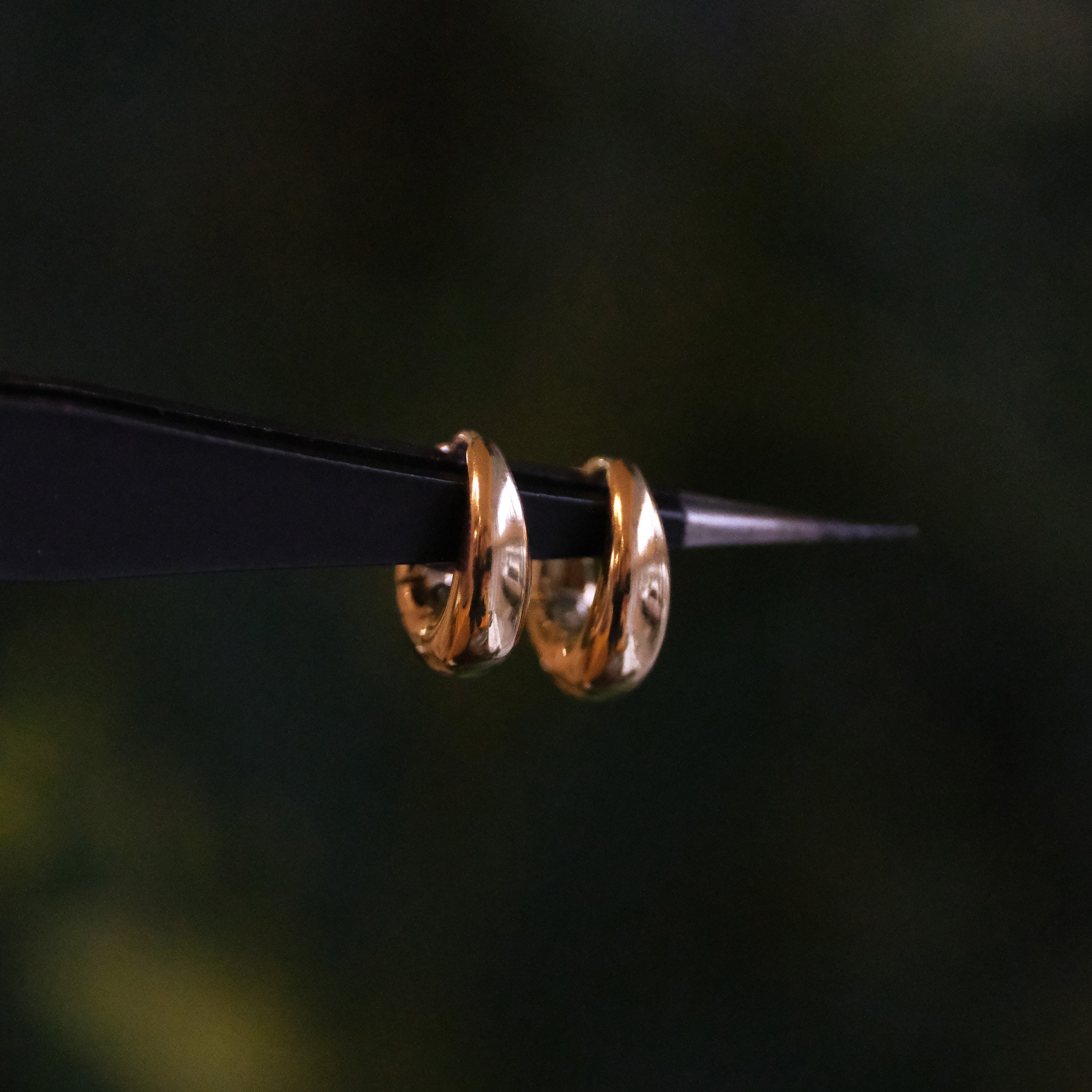 Bronze + Sterling Droplet Huggers