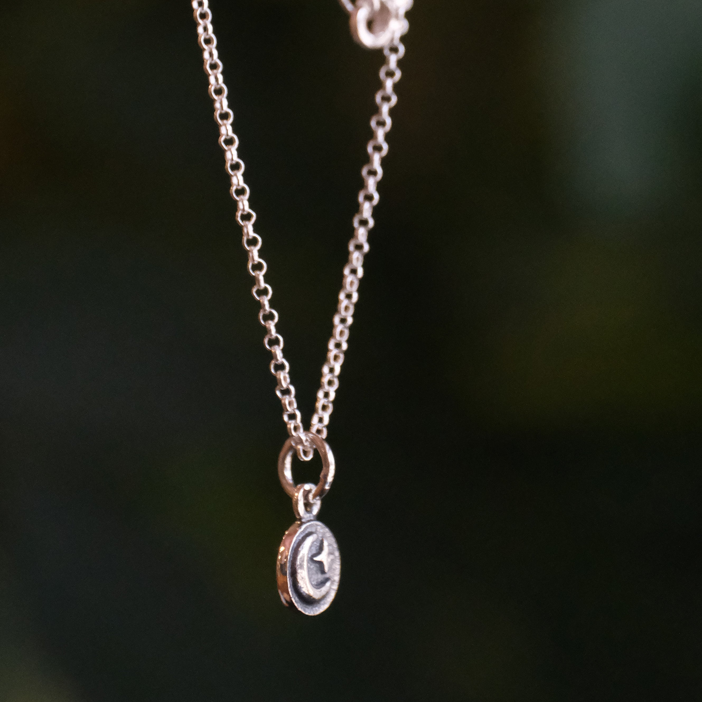 Sterling Mini Moon Necklace