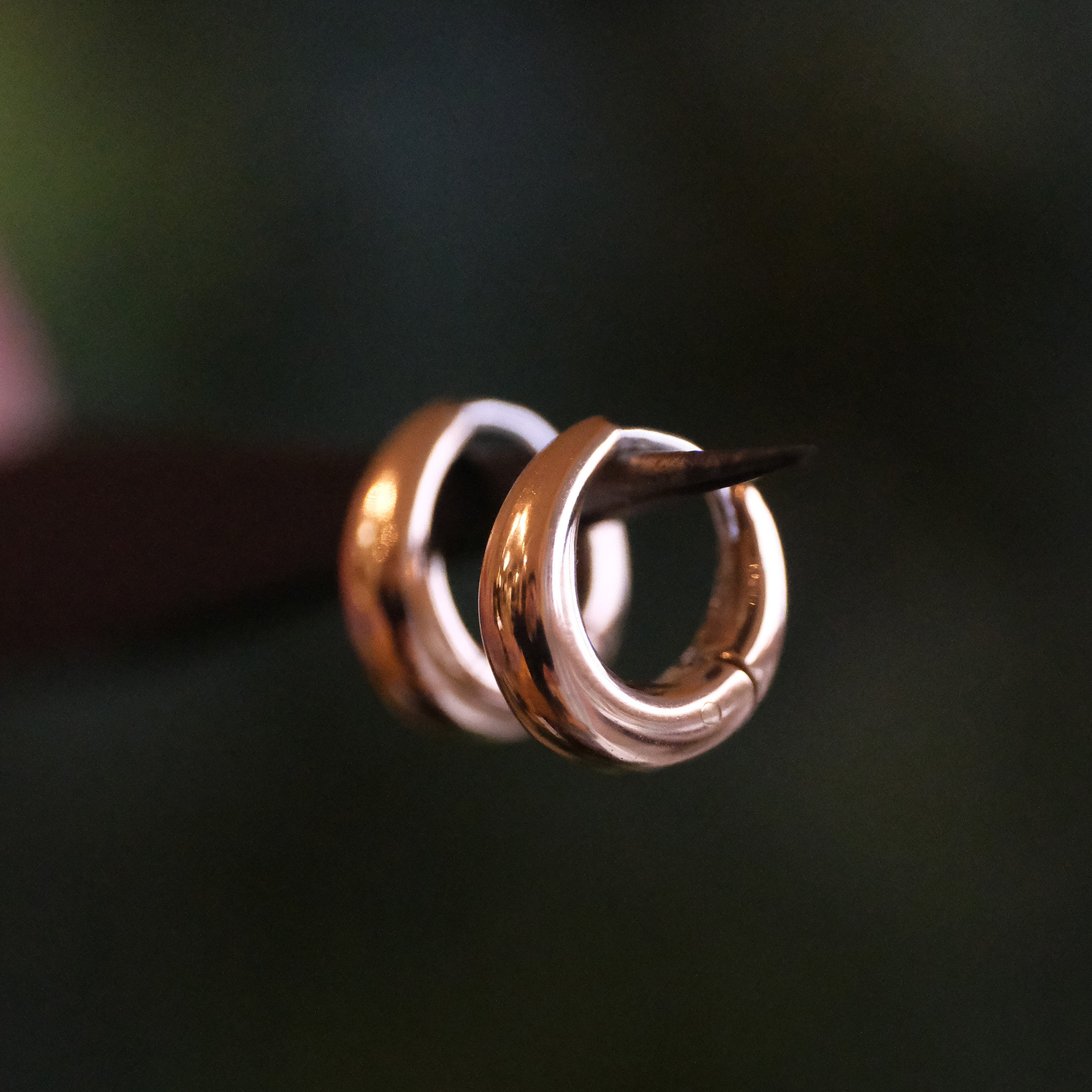 Bronze + Sterling Droplet Huggers