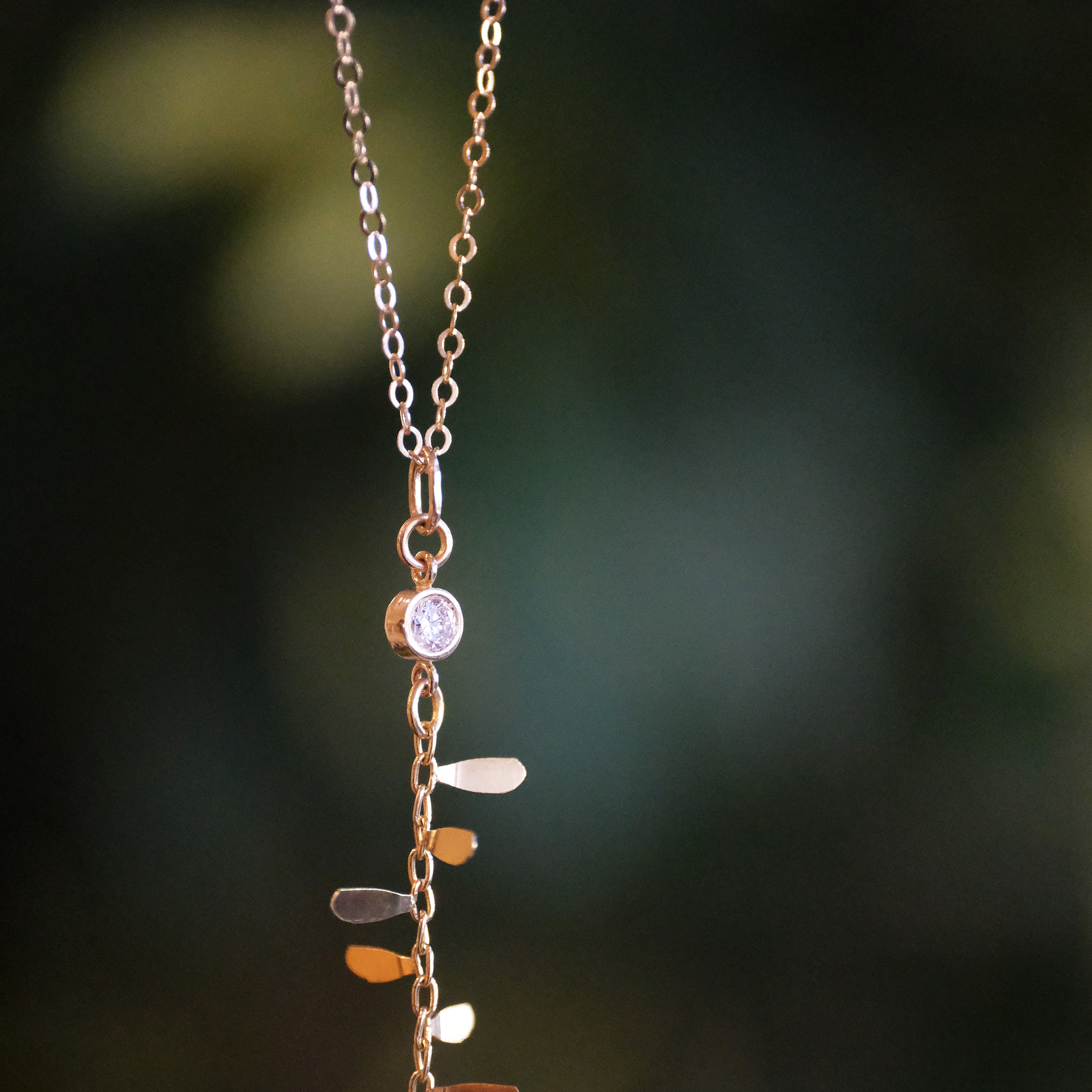 14k + Natural Diamond Prickly Pear Necklace