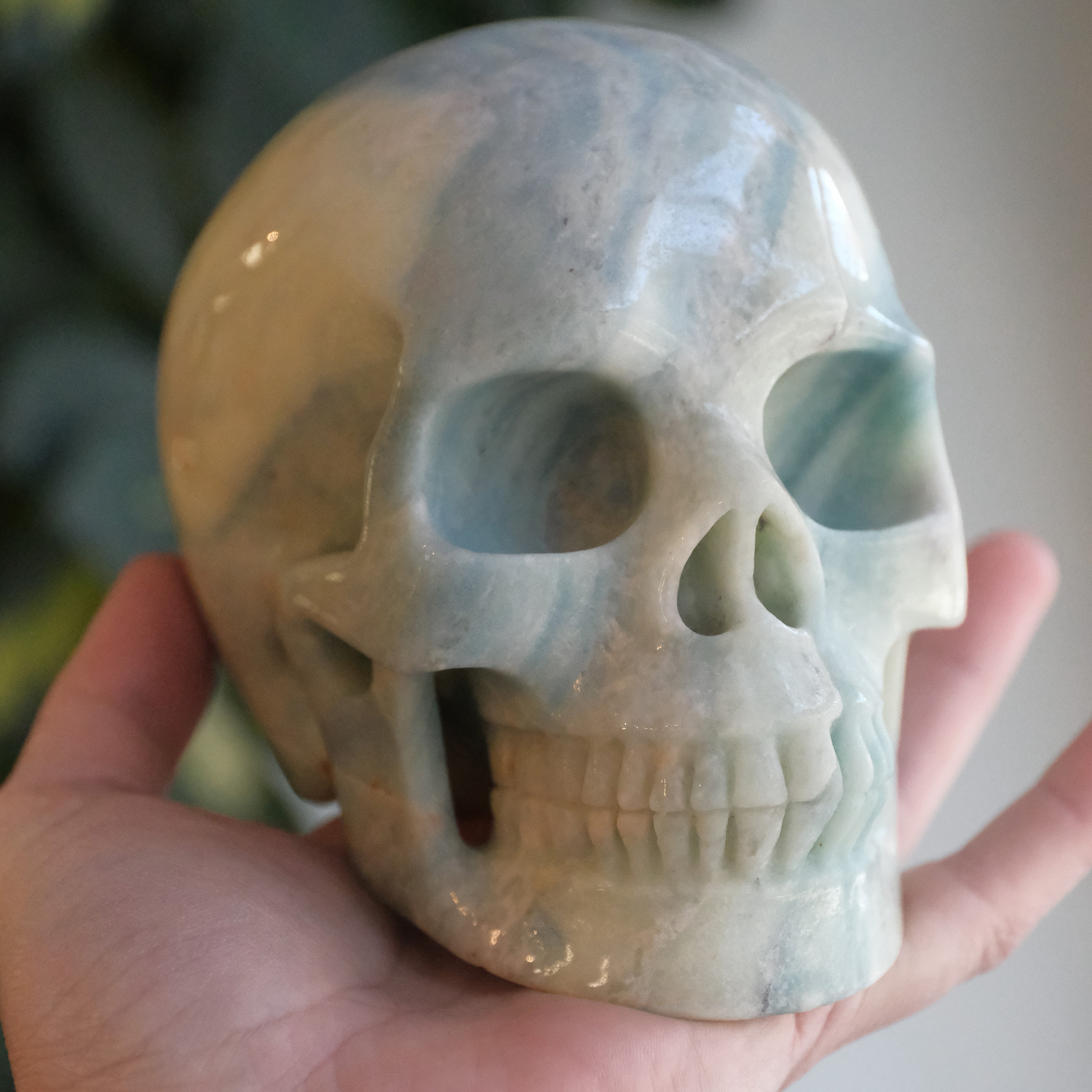 XL Hand Carved Dumortierite Skull