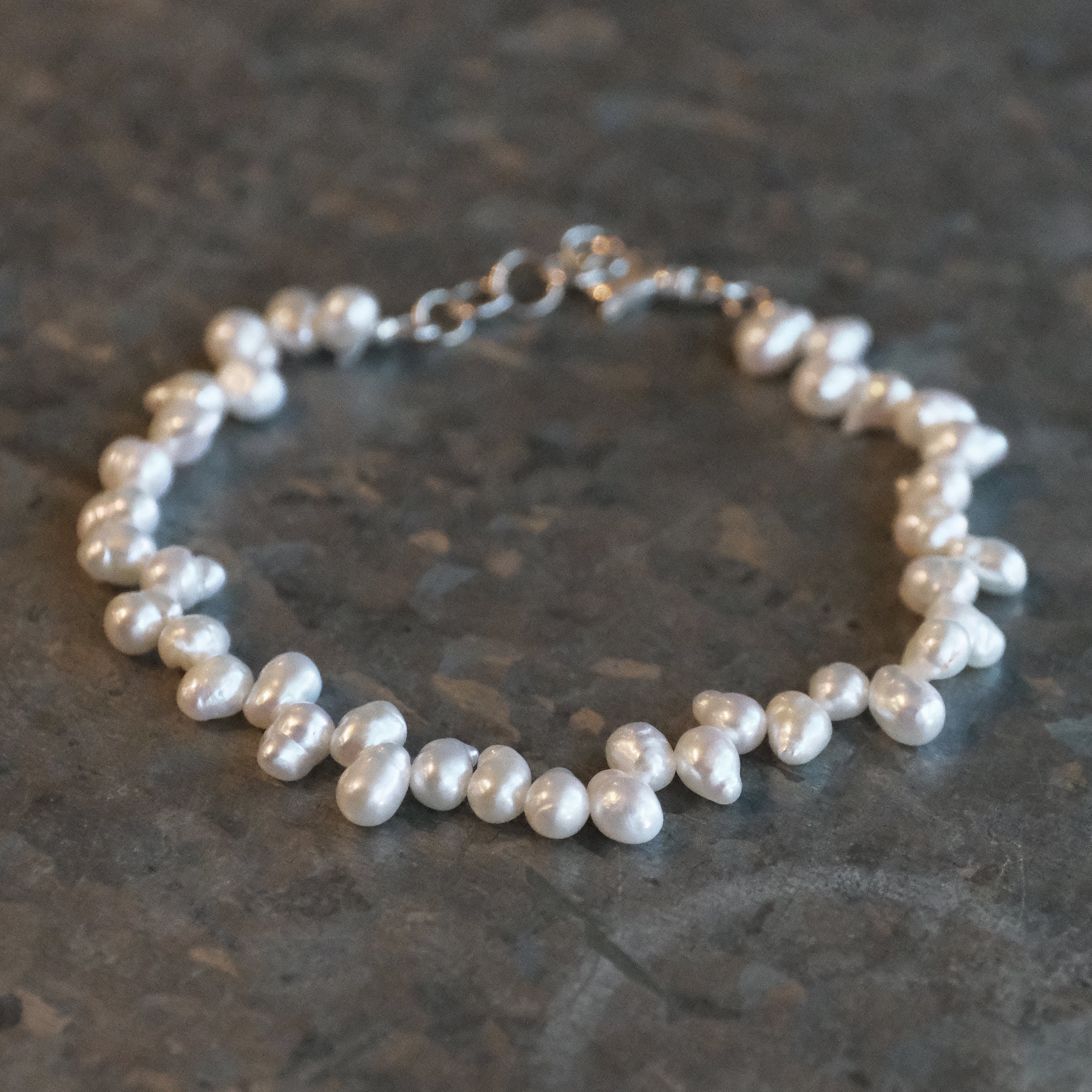 Freshwater Pearl + Sterling Caviar Bracelet