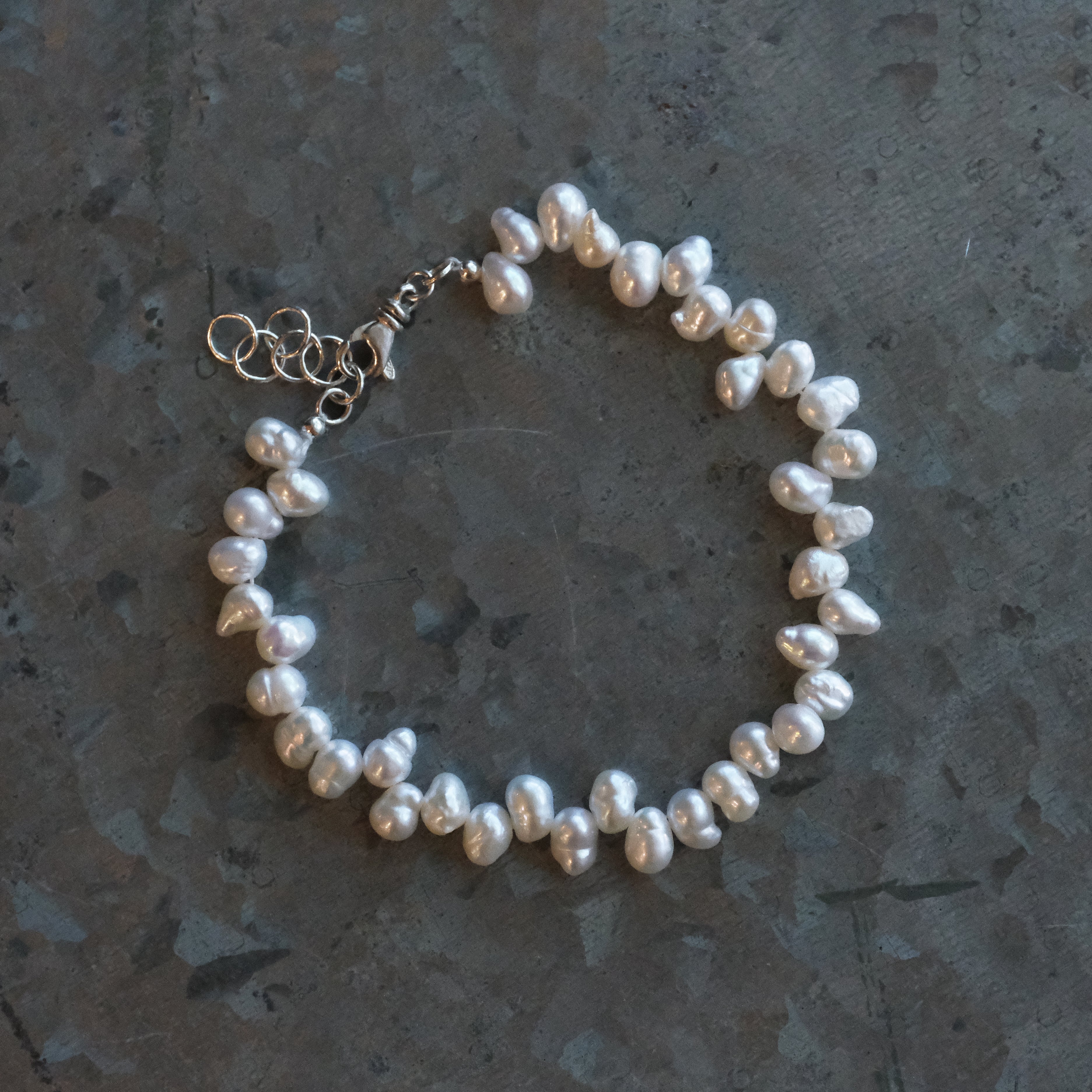 Freshwater Pearl + Sterling Caviar Bracelet