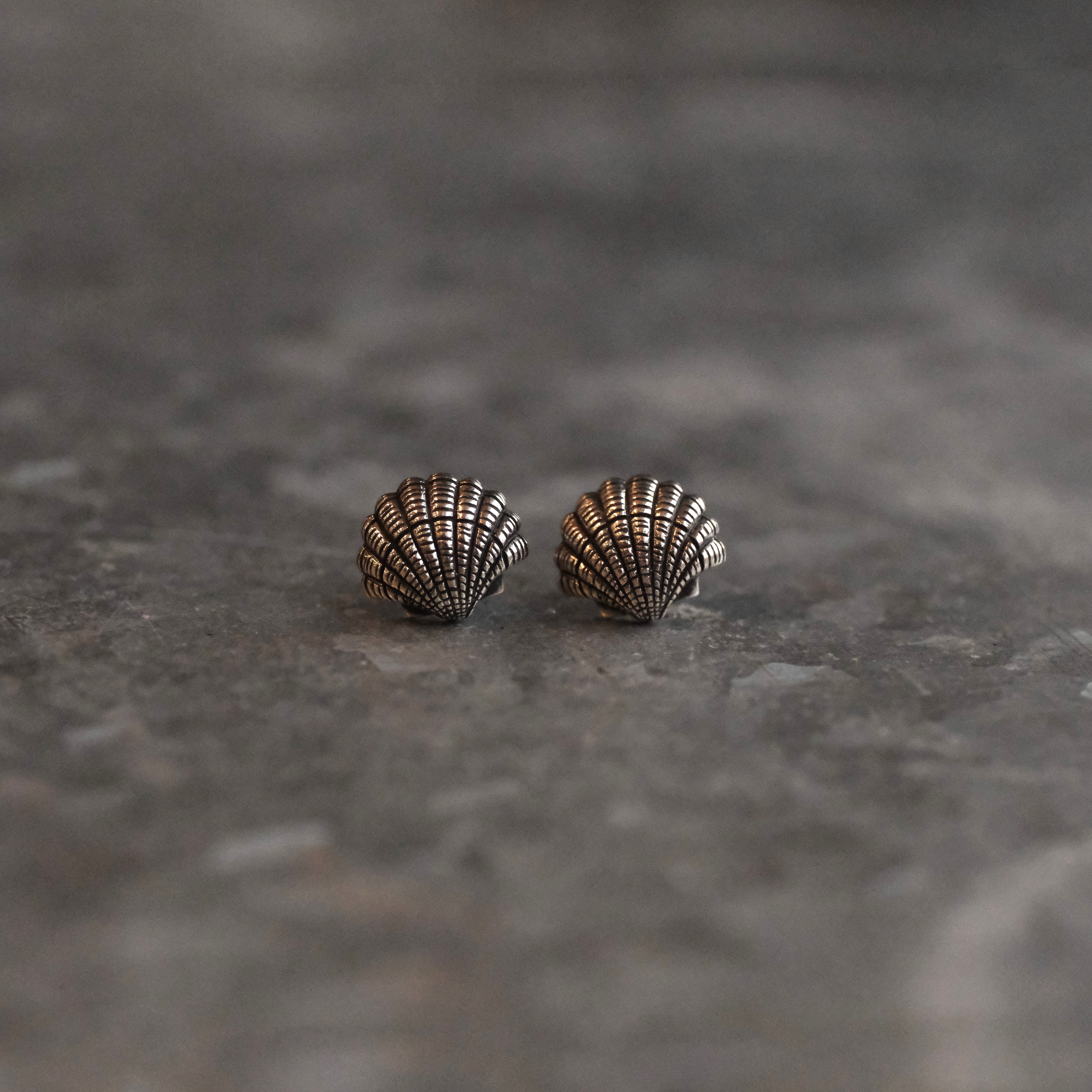 Sterling Scallop Shell Studs