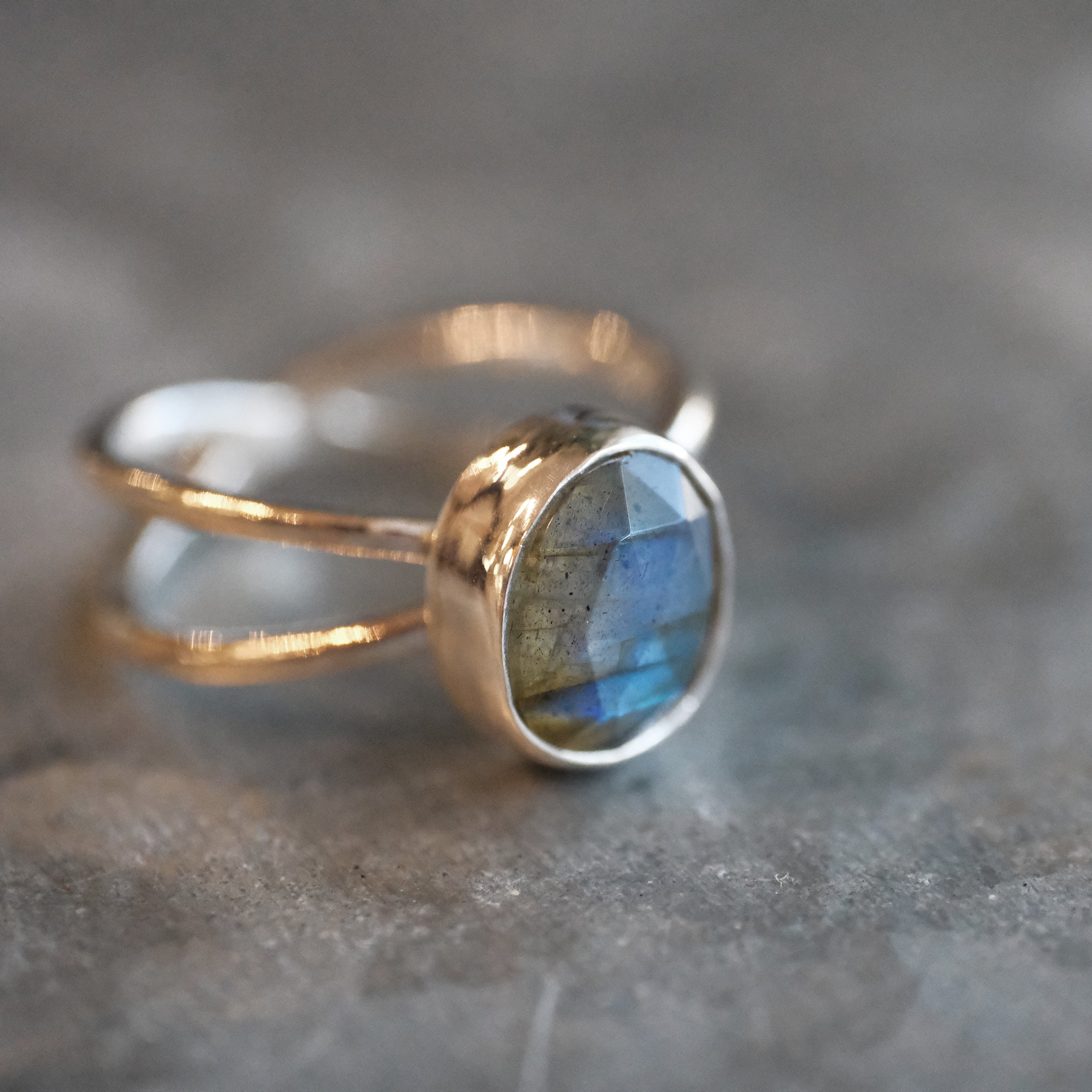 Labradorite Atom Ring (Size 8) - One of a Kind
